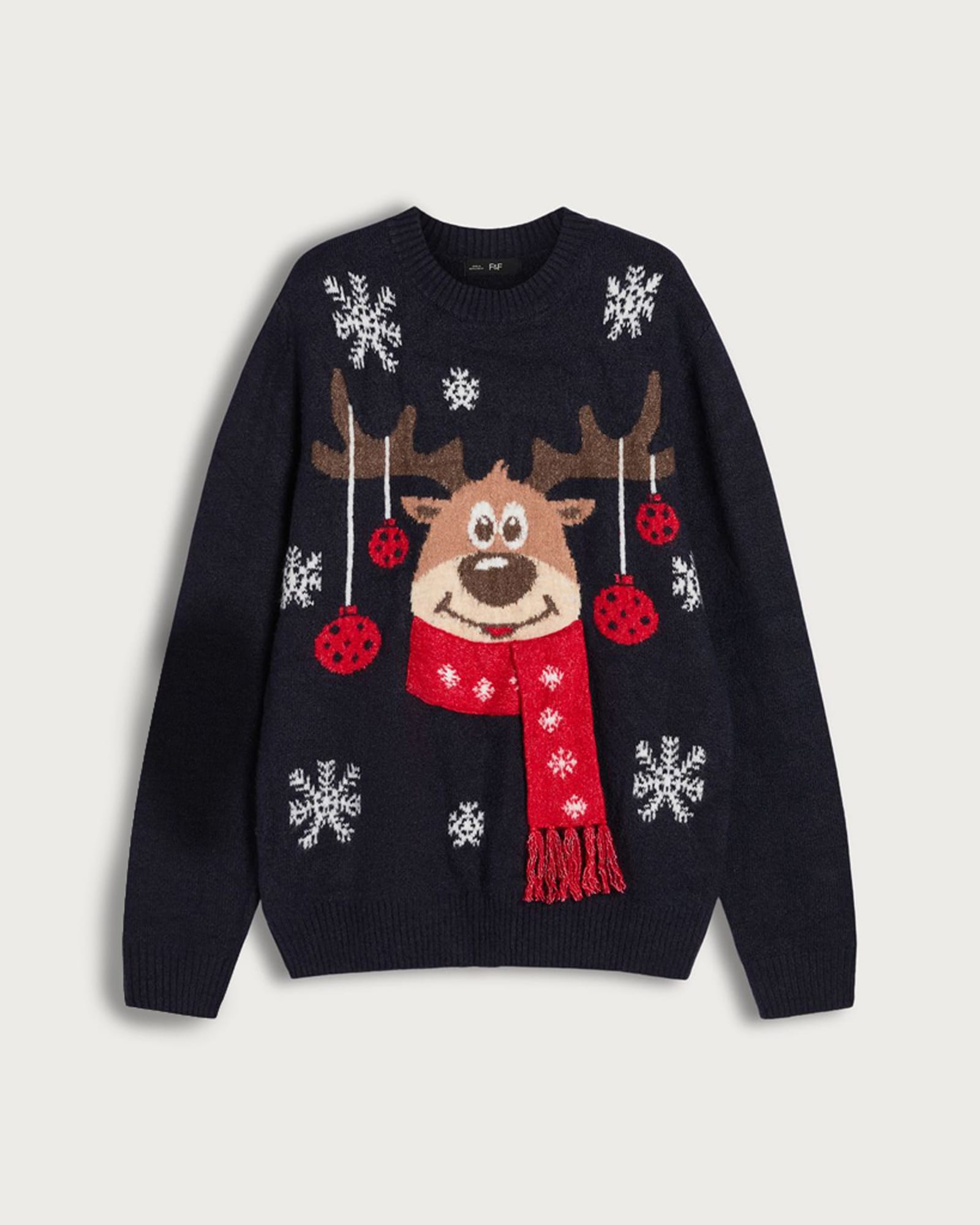 F&F Reindeer Christmas Jumper in Multi thumbnail 4