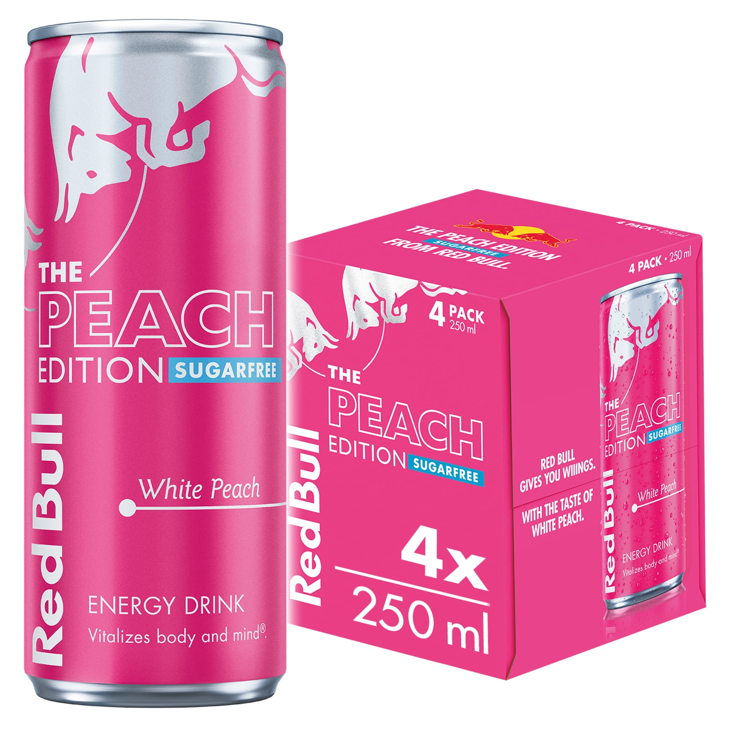 Red Bull Energy Drink Sugar Free Peach Edition White Peach