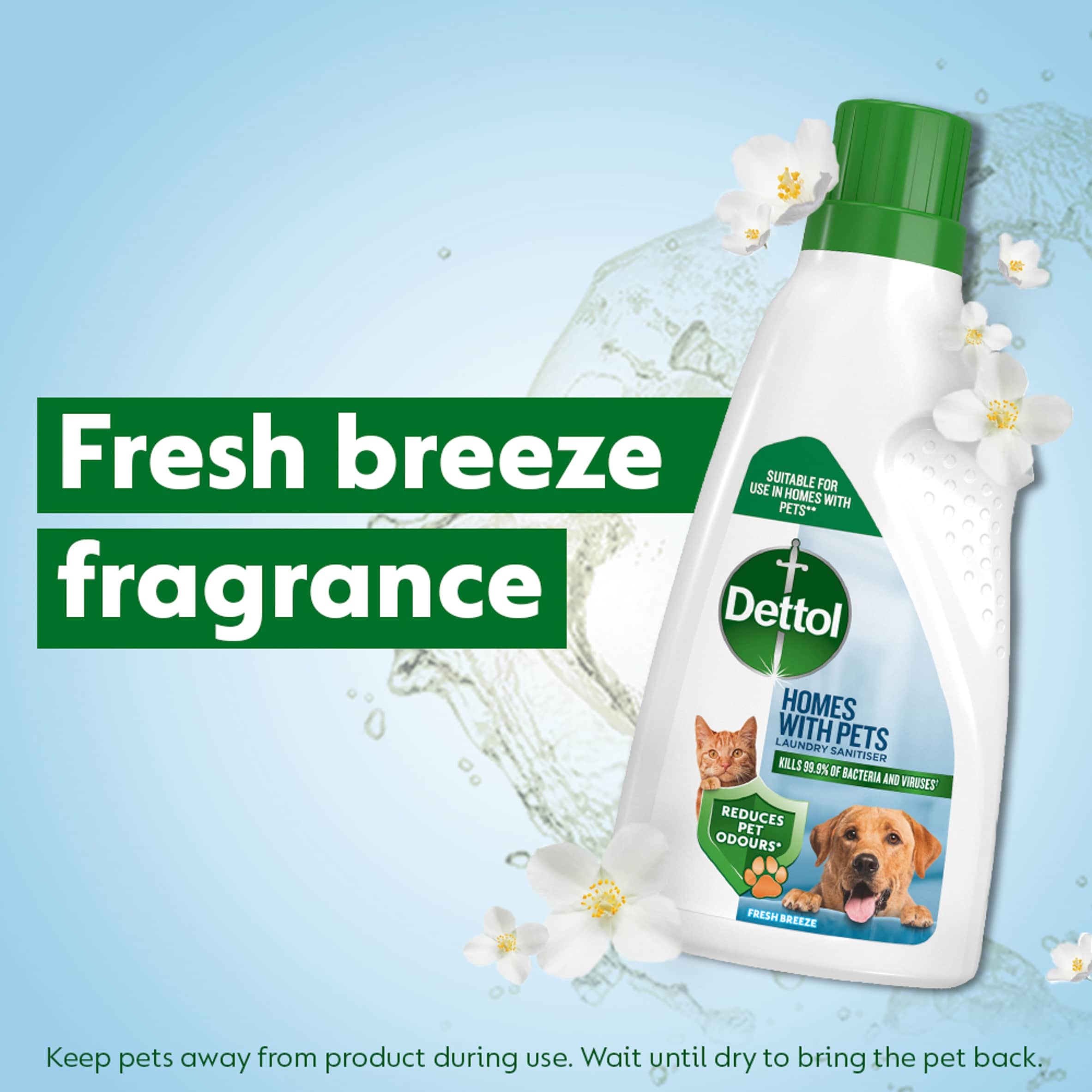 Dettol Homes with Pets Laundry Sanitiser Fresh Breeze 750ml thumbnail 4