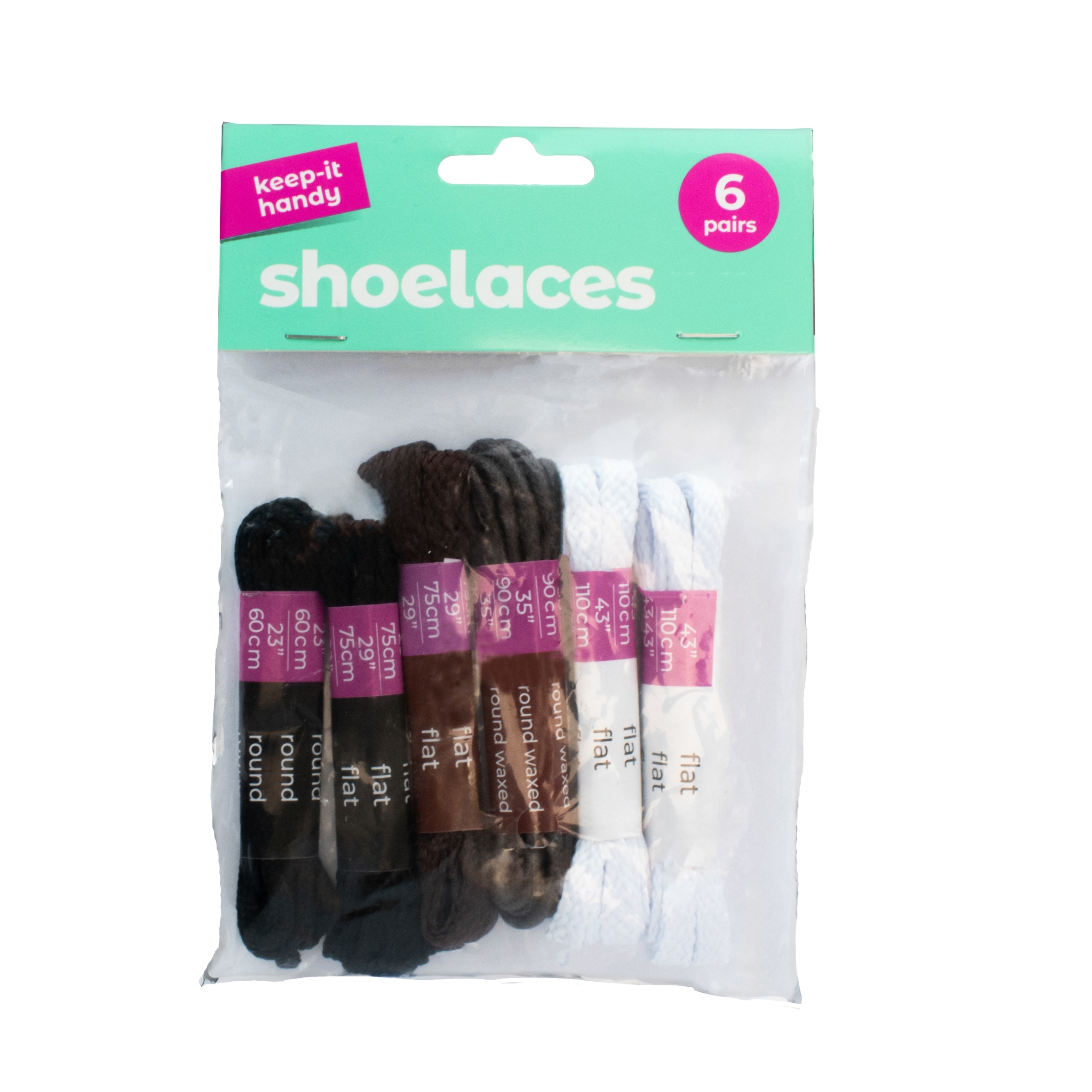 Keep it Handy Shoe Laces Assorted Sizes 6pk