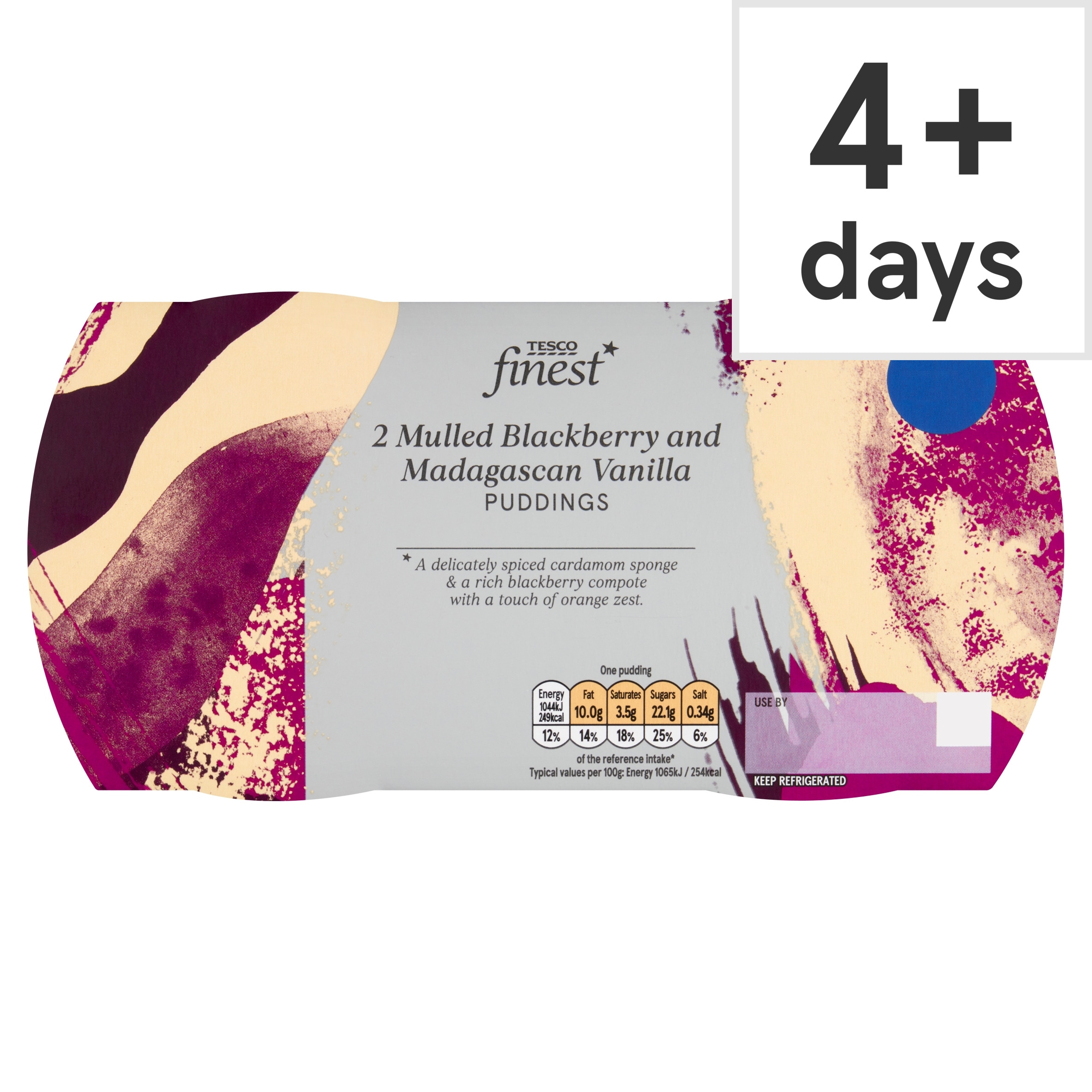 Tesco Finest Mulled Blackberry & Madagascan Vanilla Puddings 195g