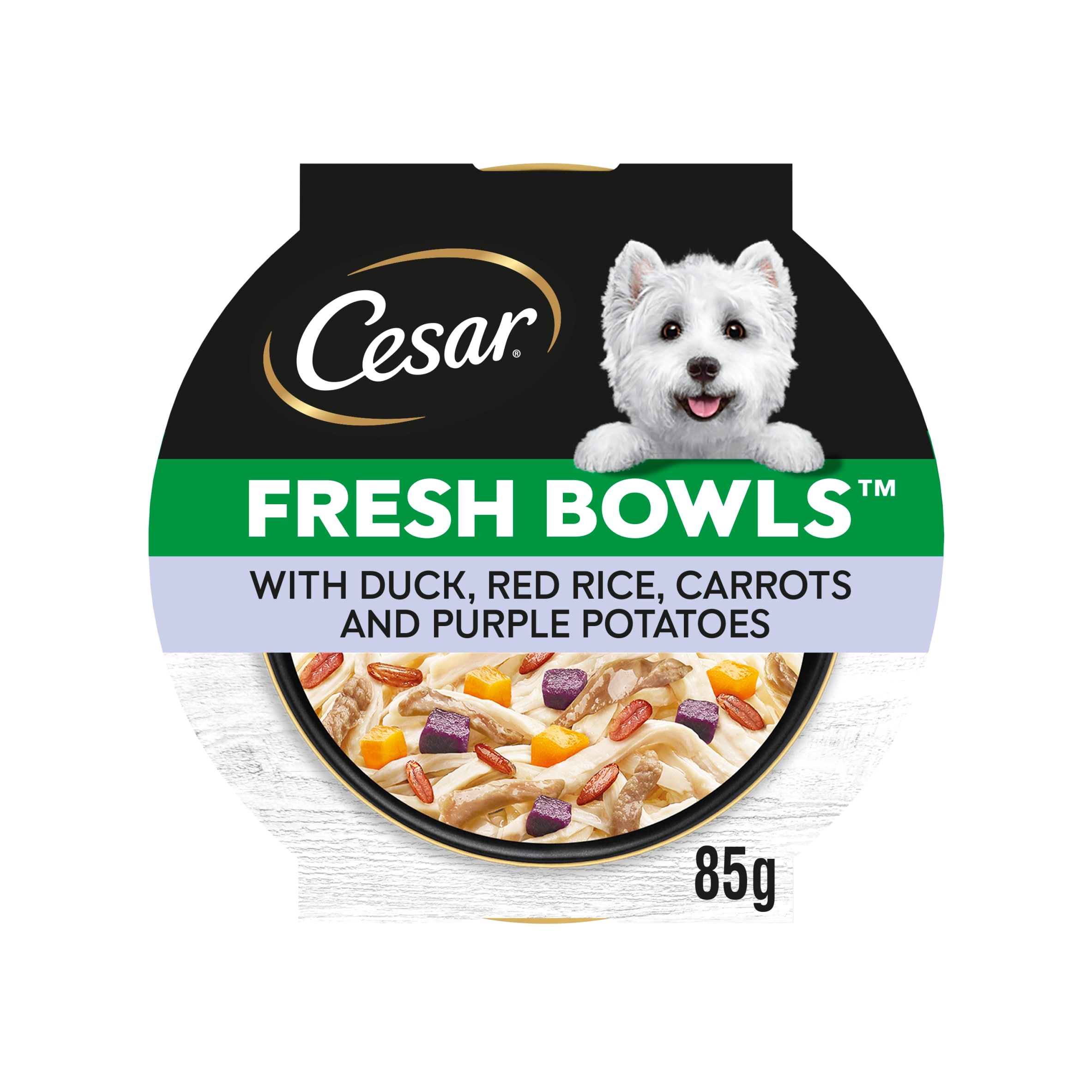 CESAR Wet Dog Food Fresh bowls with Duck Red Rice Carrots and Purple Potatoes in Gravy 85g