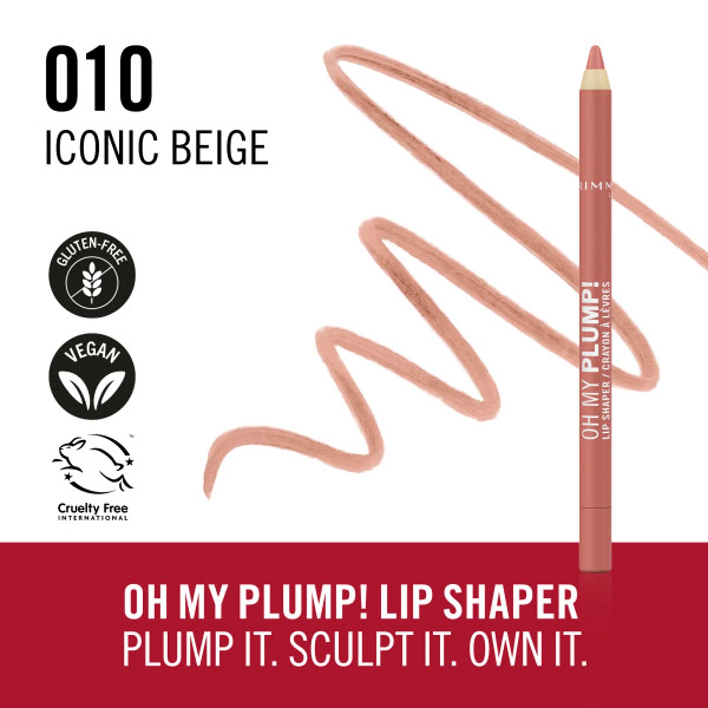 Rimmel Oh My Plump! Plumping Lip Shaper 010 Iconic Beige 1.2g thumbnail 4