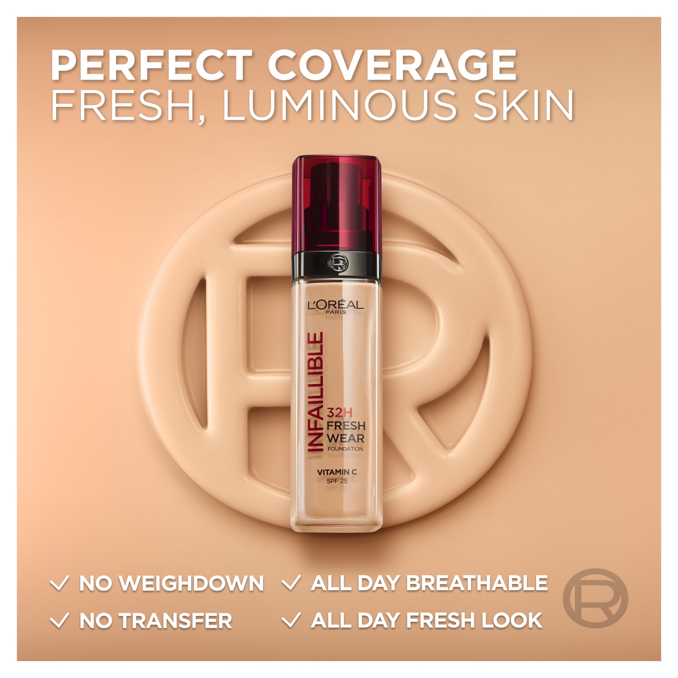 L'Oréal Paris Infaillible 32H Fresh Wear Foundation, Shade 110, 30ml  thumbnail 3