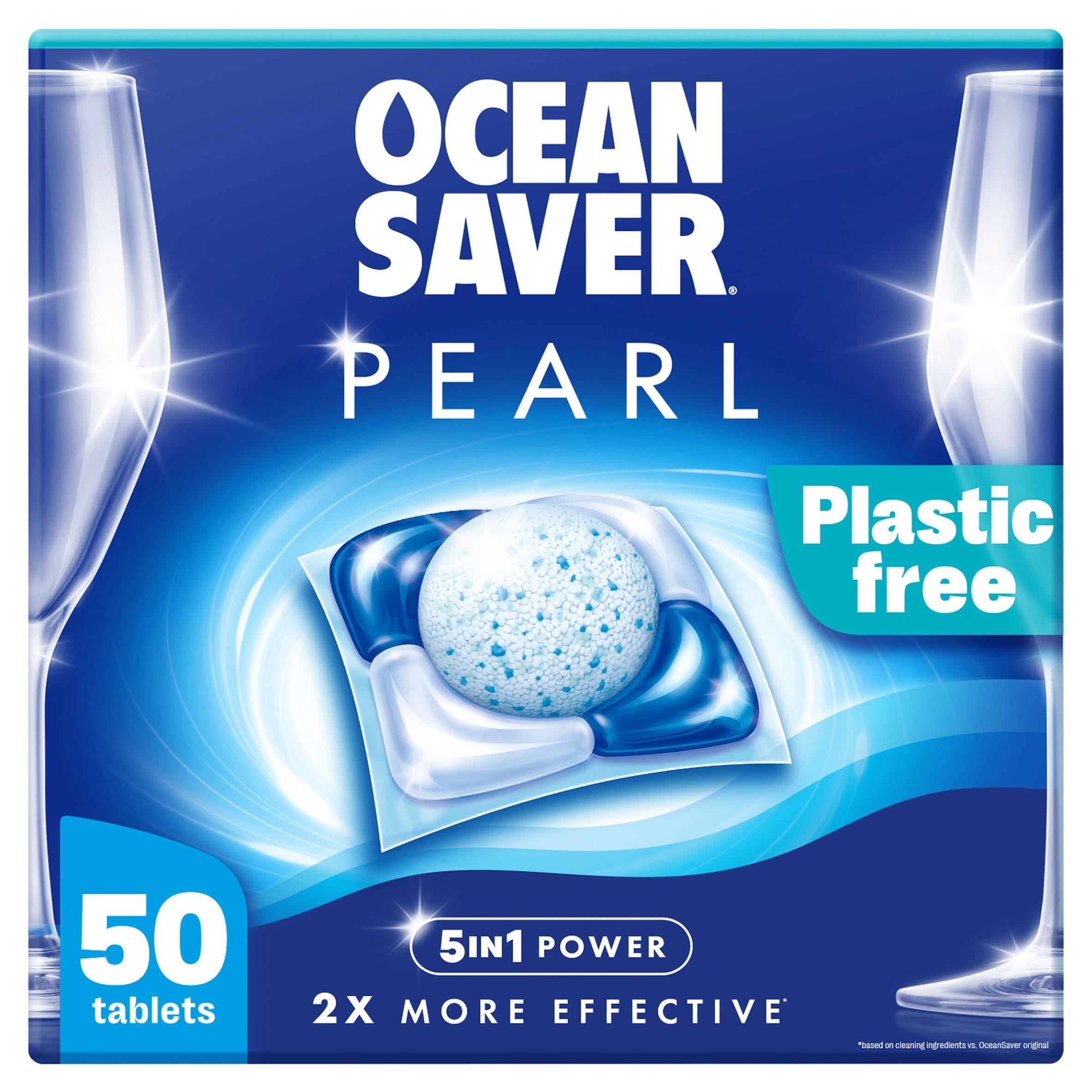 OceanSaver Pearl All in One 50 Plastic Free Dishwasher Tablets