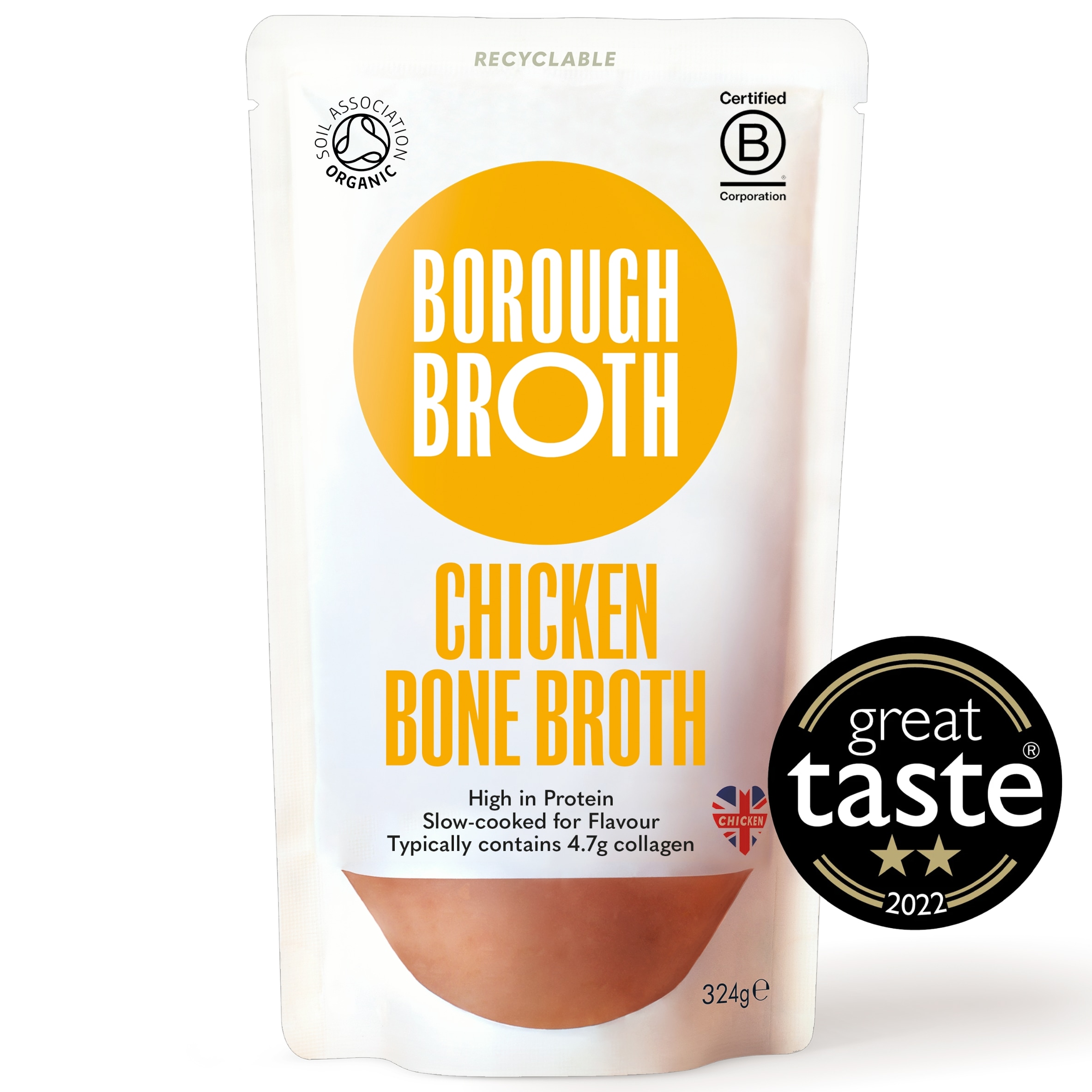 Borough Broth Free-Range Organic Chicken Bone Broth 324g