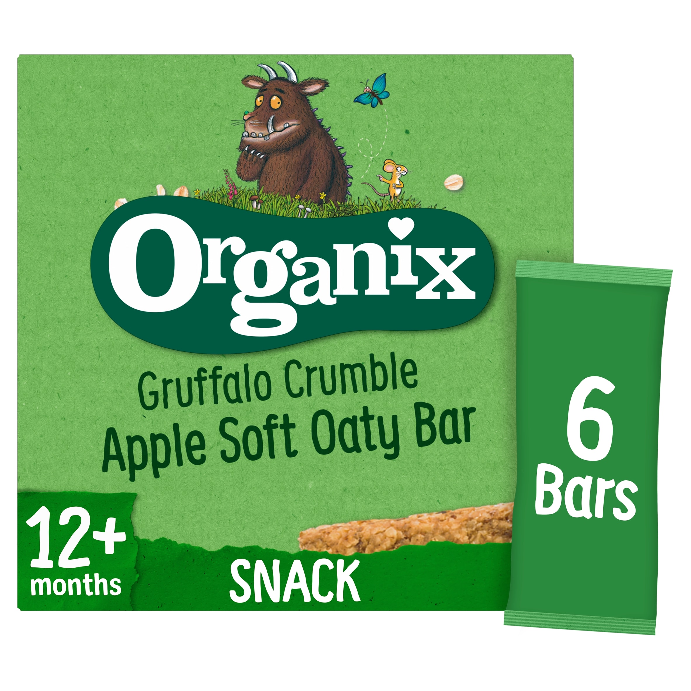 Organix Gruffalo Crumble Apple Oaty Bars Organic Toddler Snack Multipack 6x23g