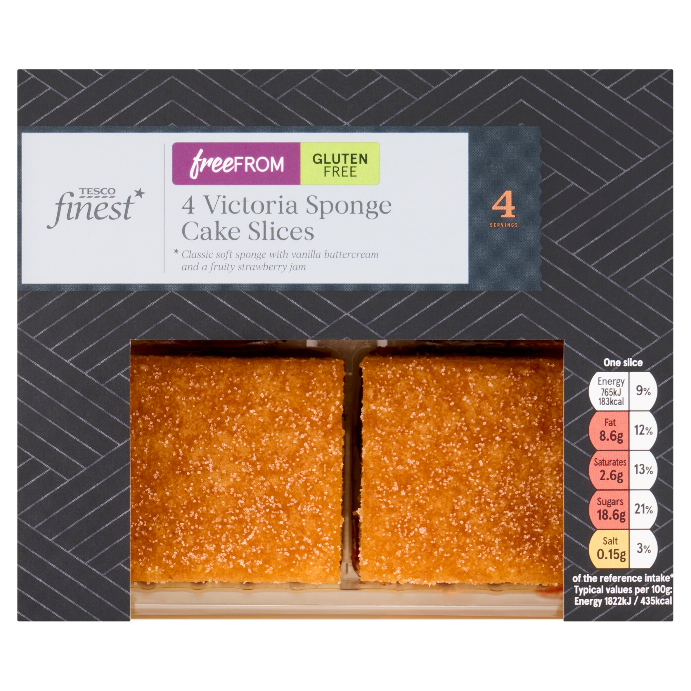 Tesco Finest Free From 4 Victoria Sponge Cake Slices
