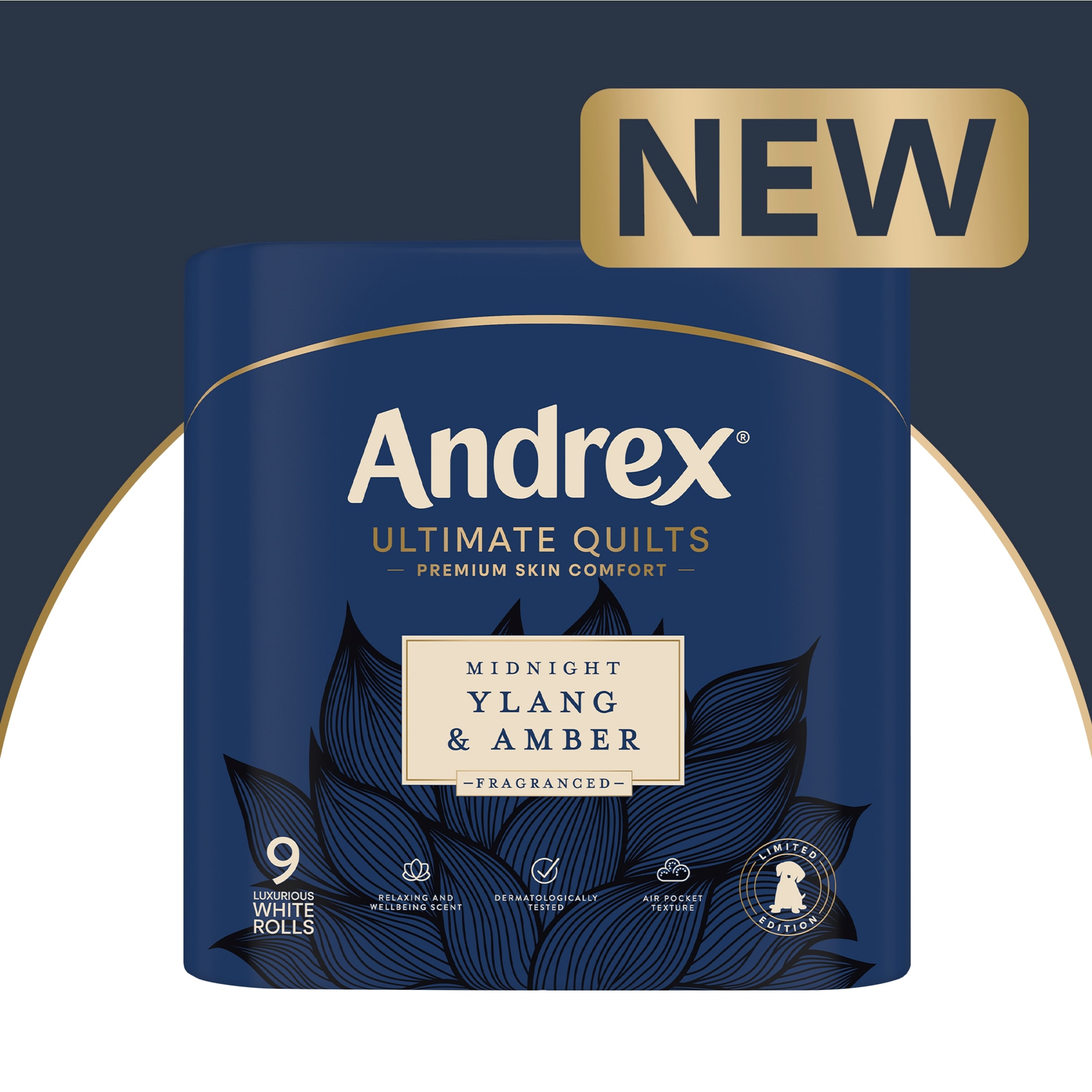 Andrex Ultimate Quilts Toilet Tissue Midnight Ylang & Amber 9 Rolls thumbnail 3