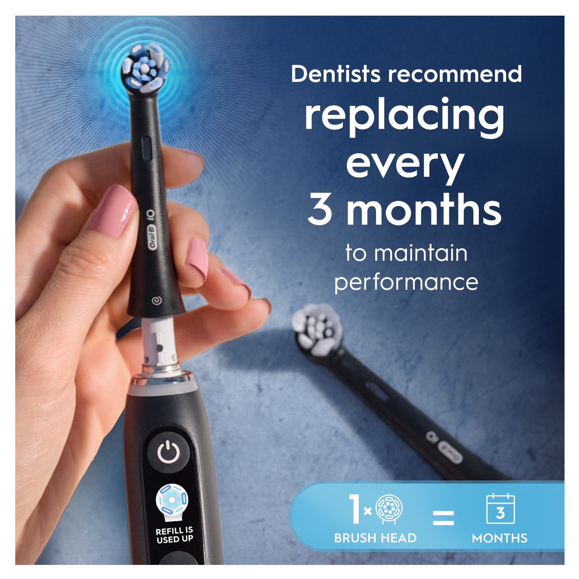 Oral-B iO Ultimate Clean Black Toothbrush Heads 4 Pack thumbnail 2