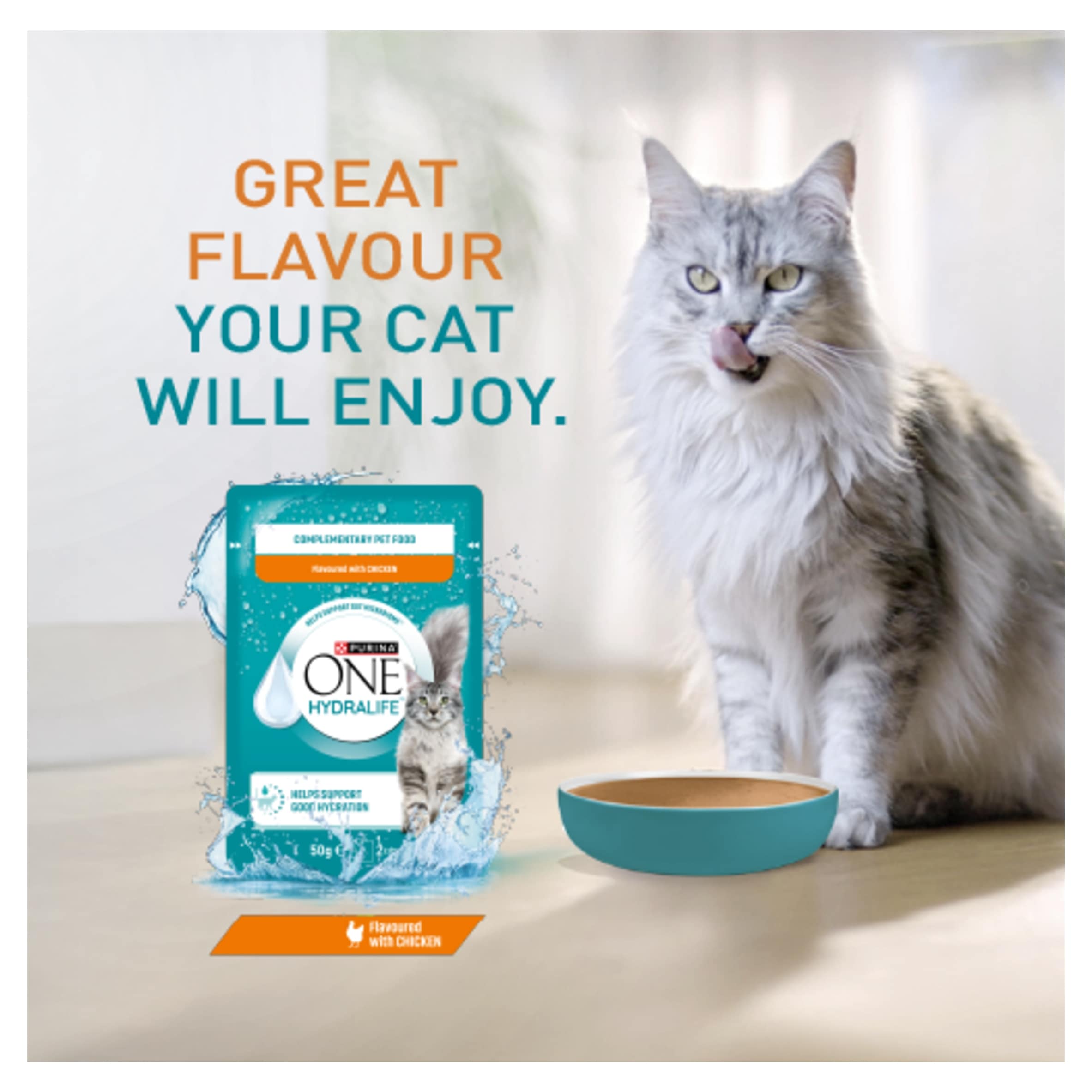 Purina ONE HYDRALIFE with Chicken Cat Compliment 6x50g thumbnail 3