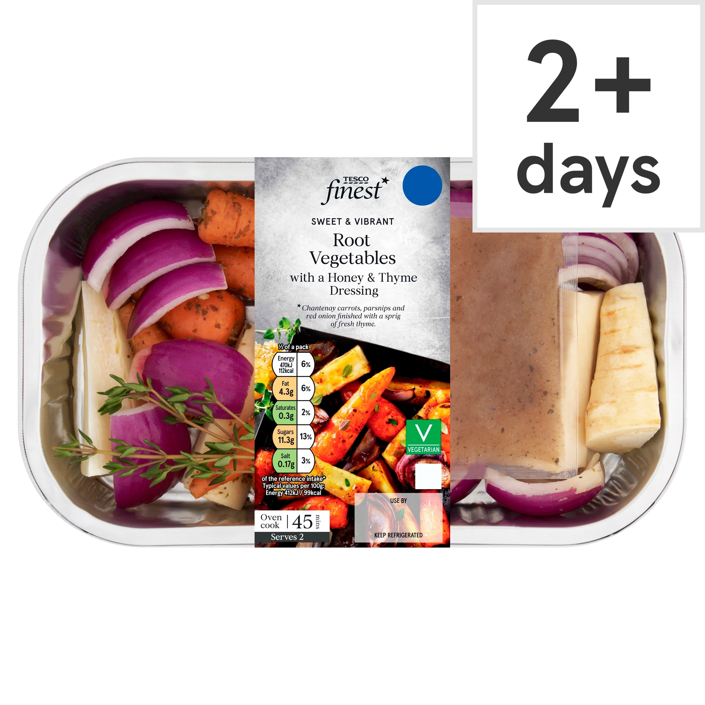 Tesco Finest Roasting Root Vegetables With Honey & Thyme Dressing 400g