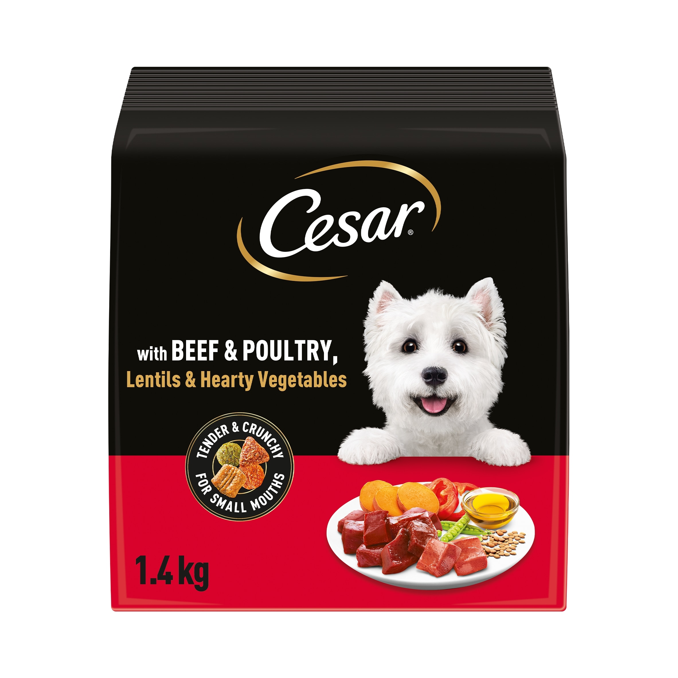 Cesar Dry Dog Food Adult Beef, Poultry & Vegetables 1.4kg