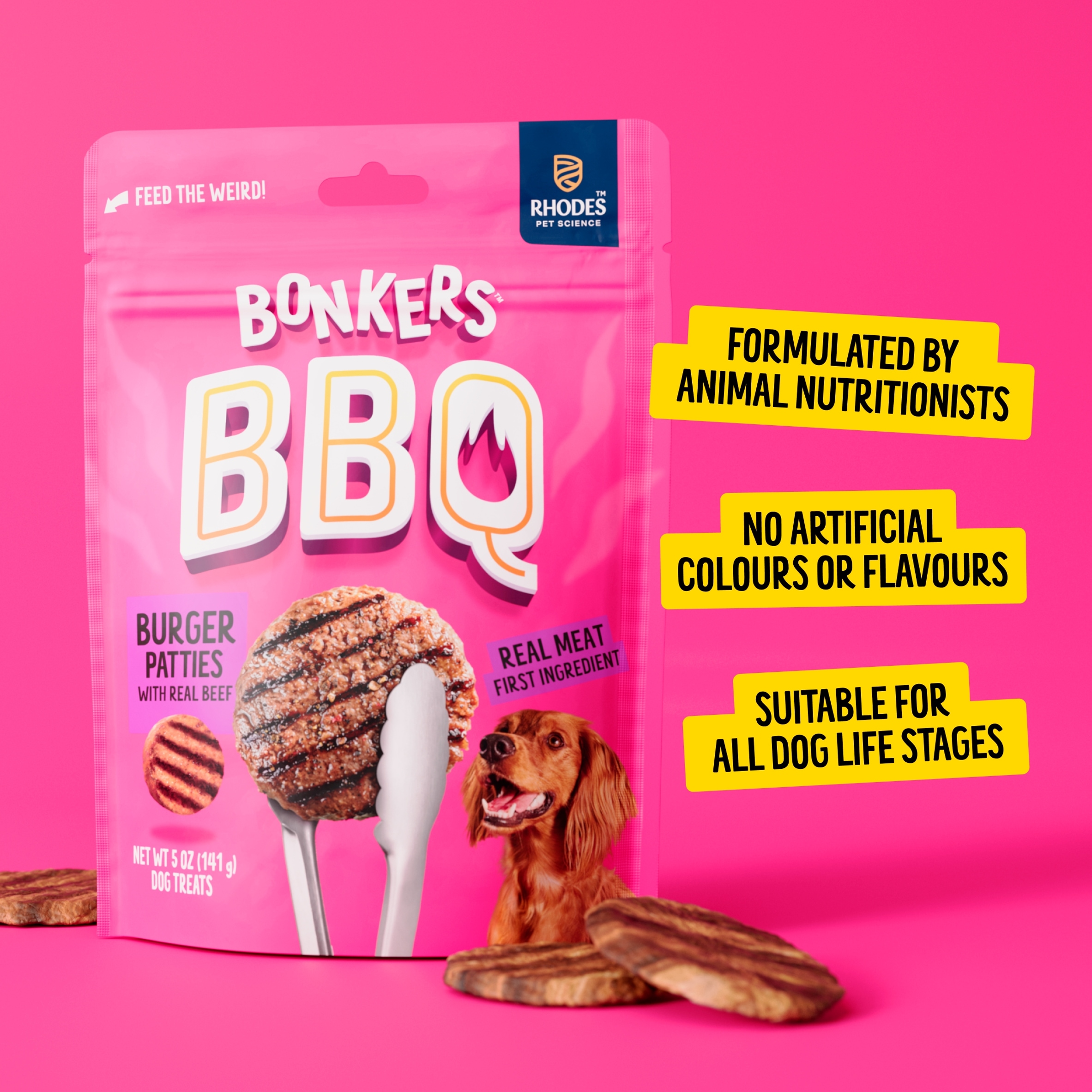 Bonkers Dog Treats Dry BBQ Burger Patties 85 G thumbnail 5
