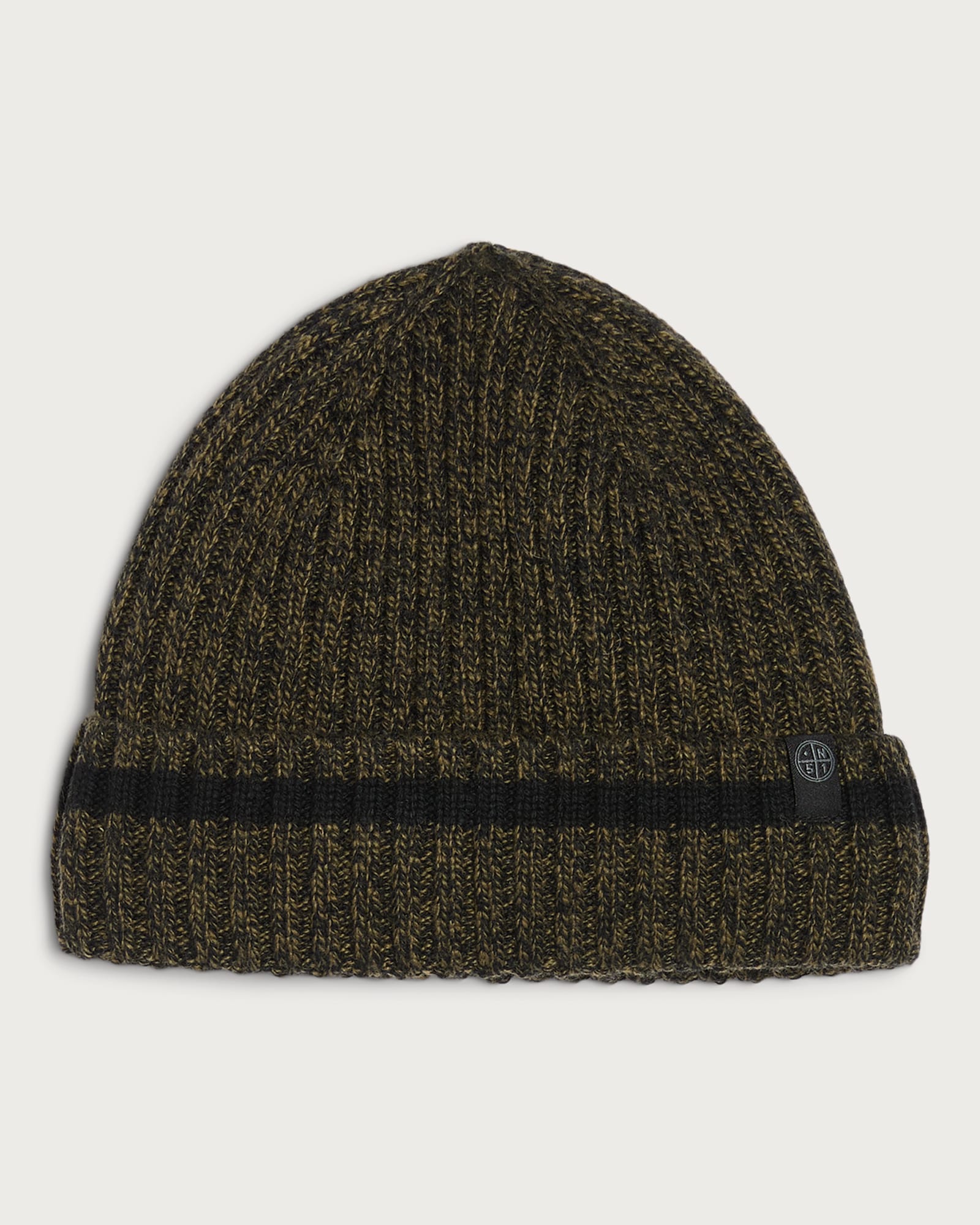 F&F Thinsulate™ Fleece Lined Ribbed Knit Beanie Hat in Khaki