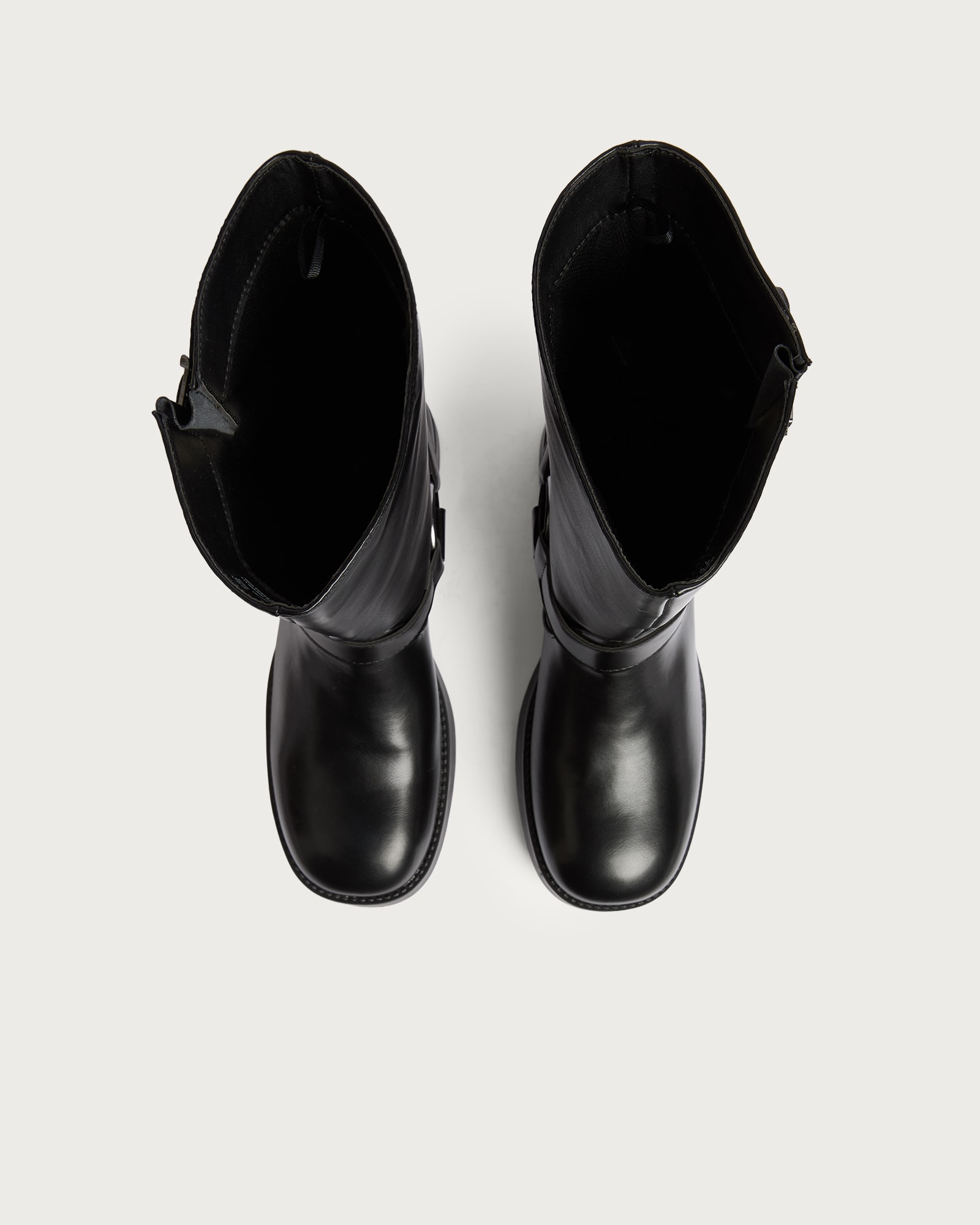 F&F Faux Leather Biker Buckle Boots in Black thumbnail 2