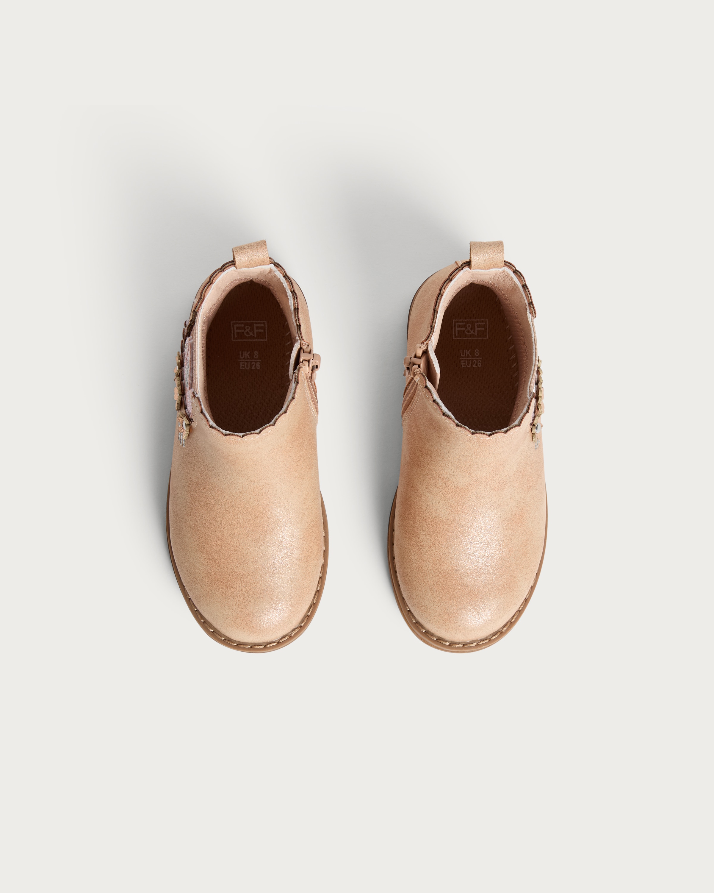 F&F Girls Unicorn Embroidered Ankle Boots in Pink thumbnail 2