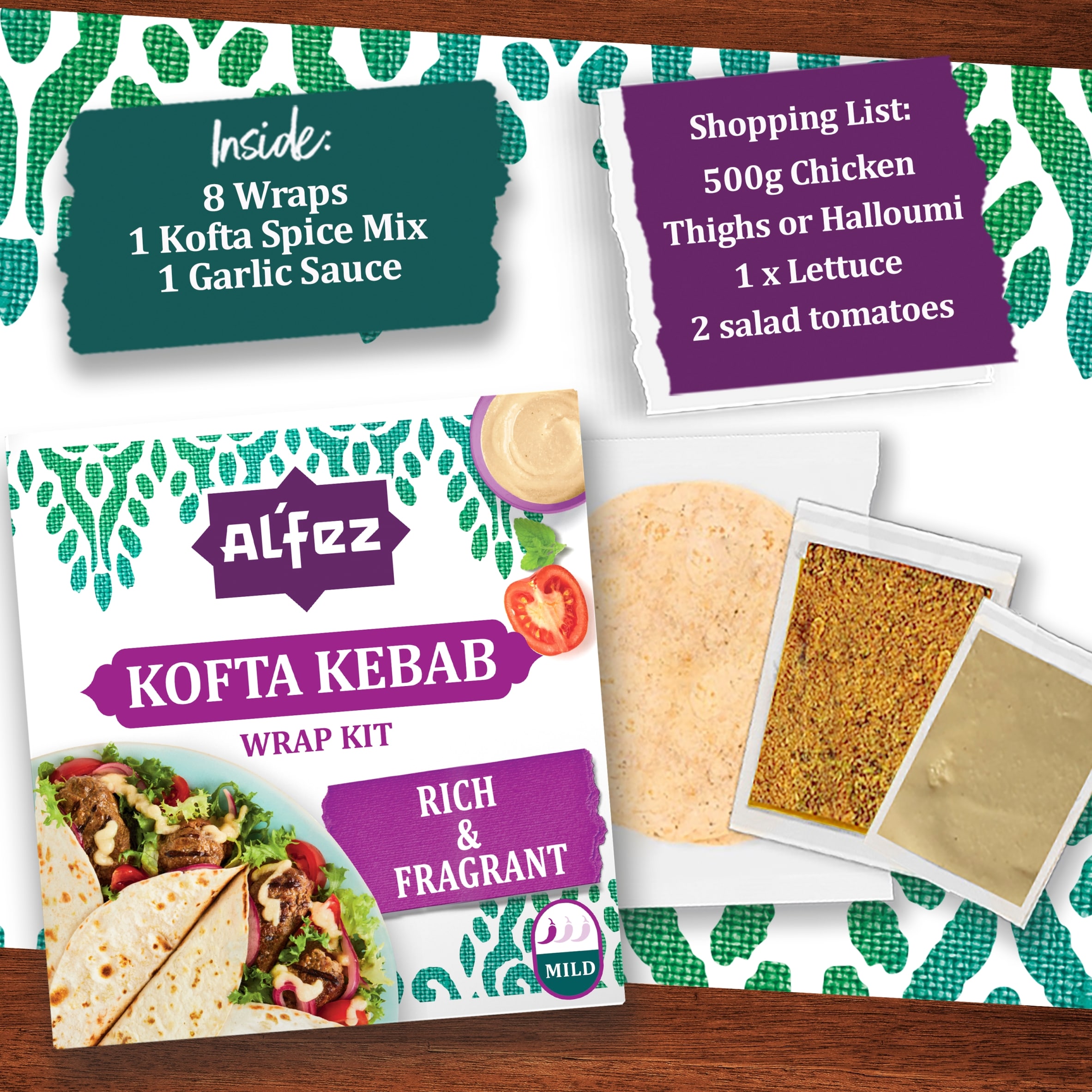 Al'Fez Kofta Kebab Wrap Kit 410g thumbnail 3