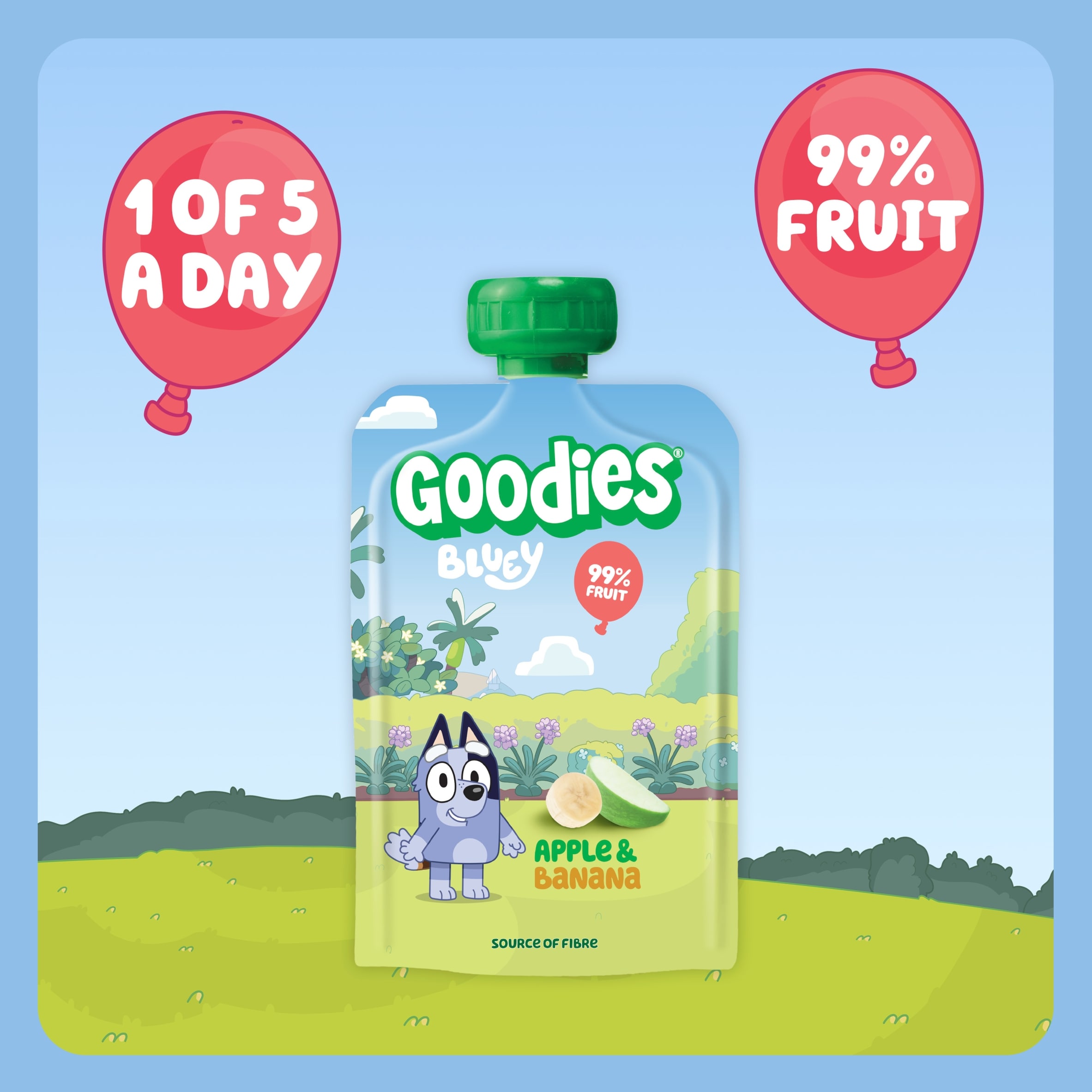 Goodies Bluey Apple & Banana Pouch 4x100g thumbnail 2