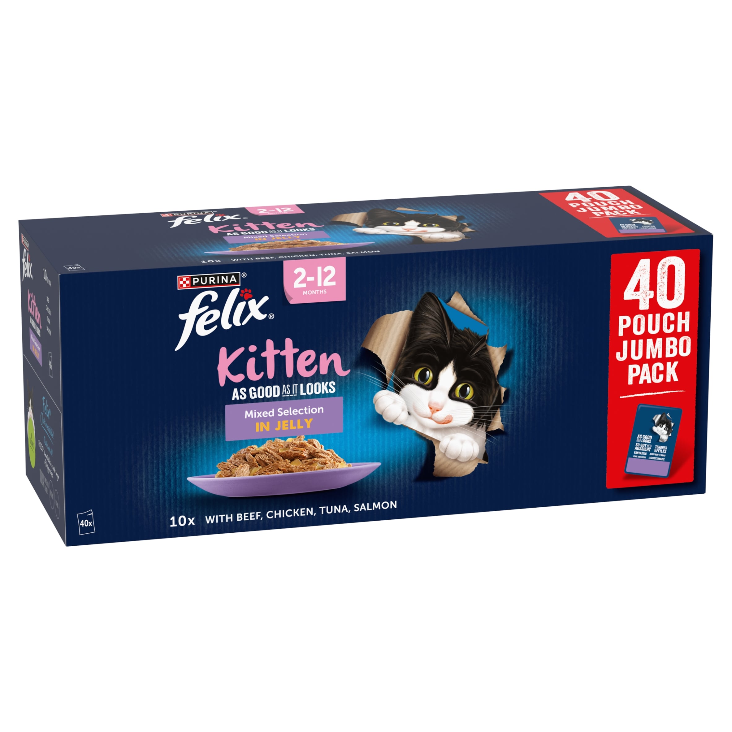 FELIX As Good As it Looks Kitten Mixed in Jelly Wet Cat Food 40x85g thumbnail 3