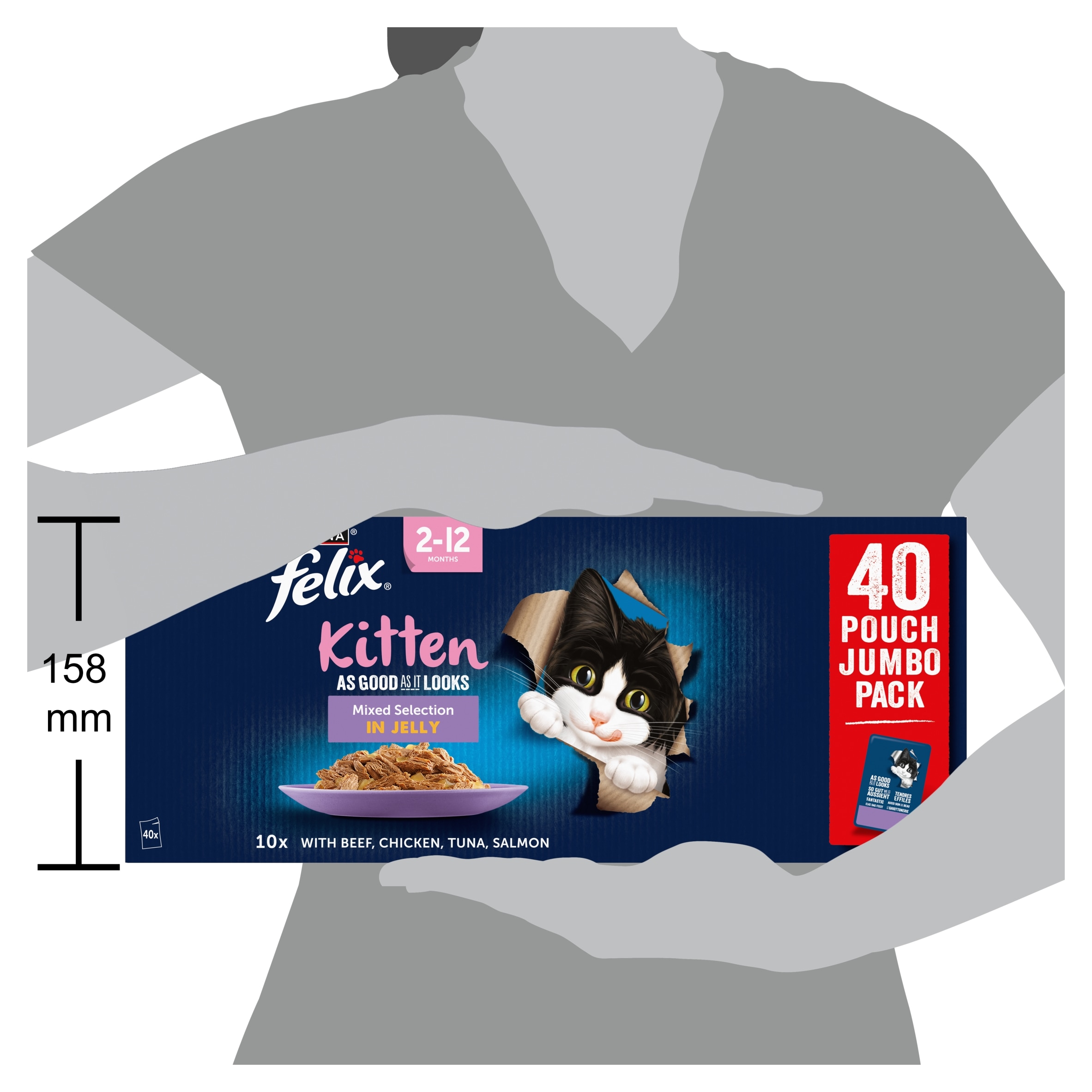 FELIX As Good As it Looks Kitten Mixed in Jelly Wet Cat Food 40x85g thumbnail 4