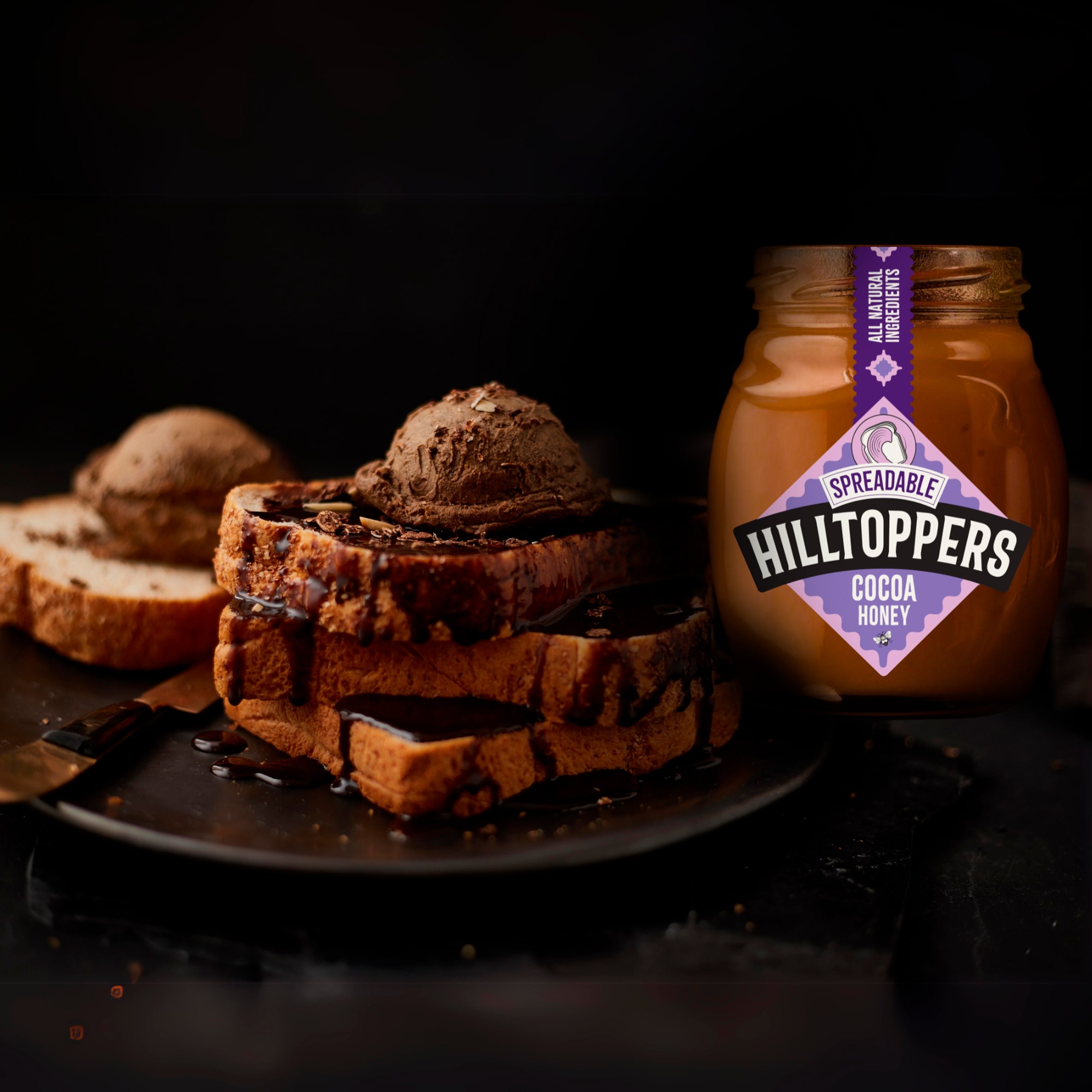 Hilltoppers Cocoa Honey Spread 225g thumbnail 3