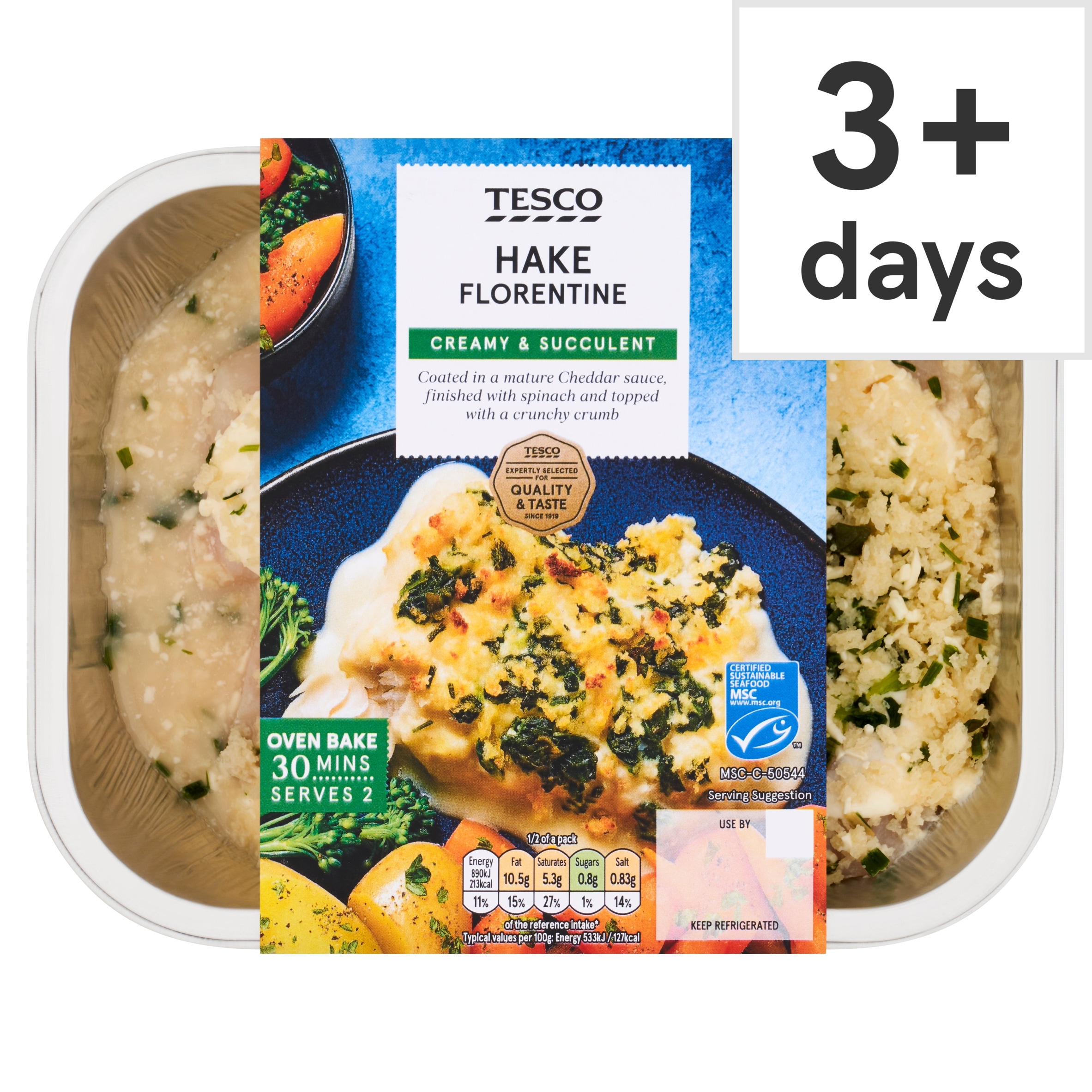 Tesco Hake Florentine 360g