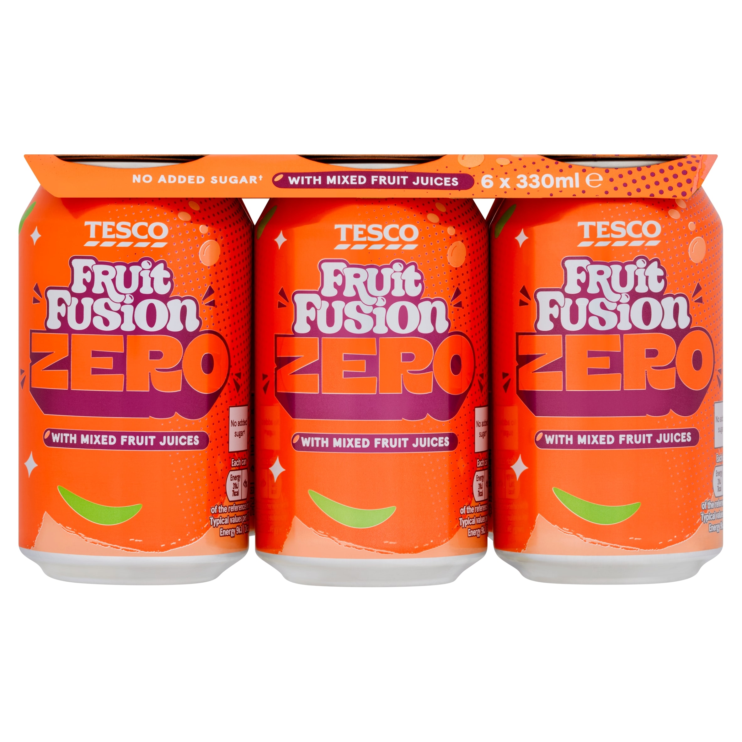 Tesco Fruit Fusion Zero Cans 6x300ml
