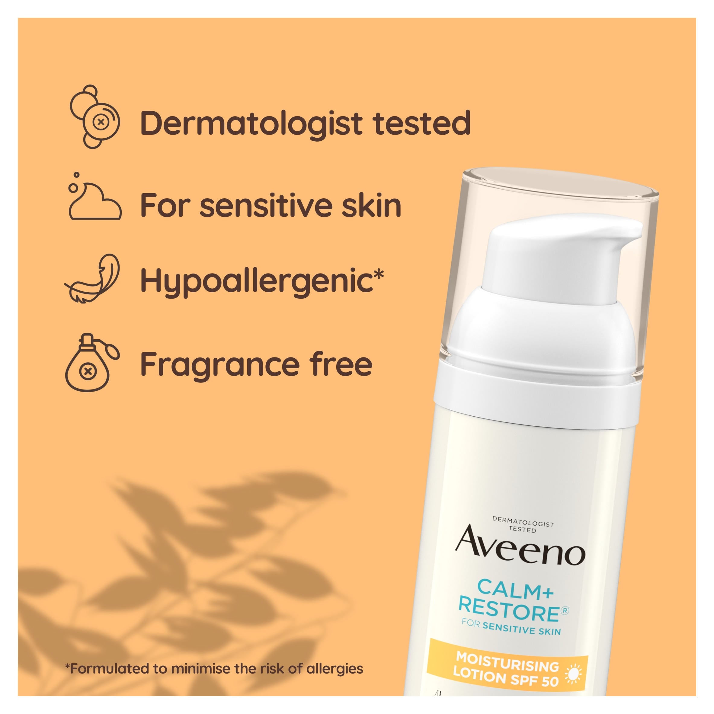 Aveeno CALM+RESTORE Moisturising Lotion SPF 50 50ml thumbnail 5