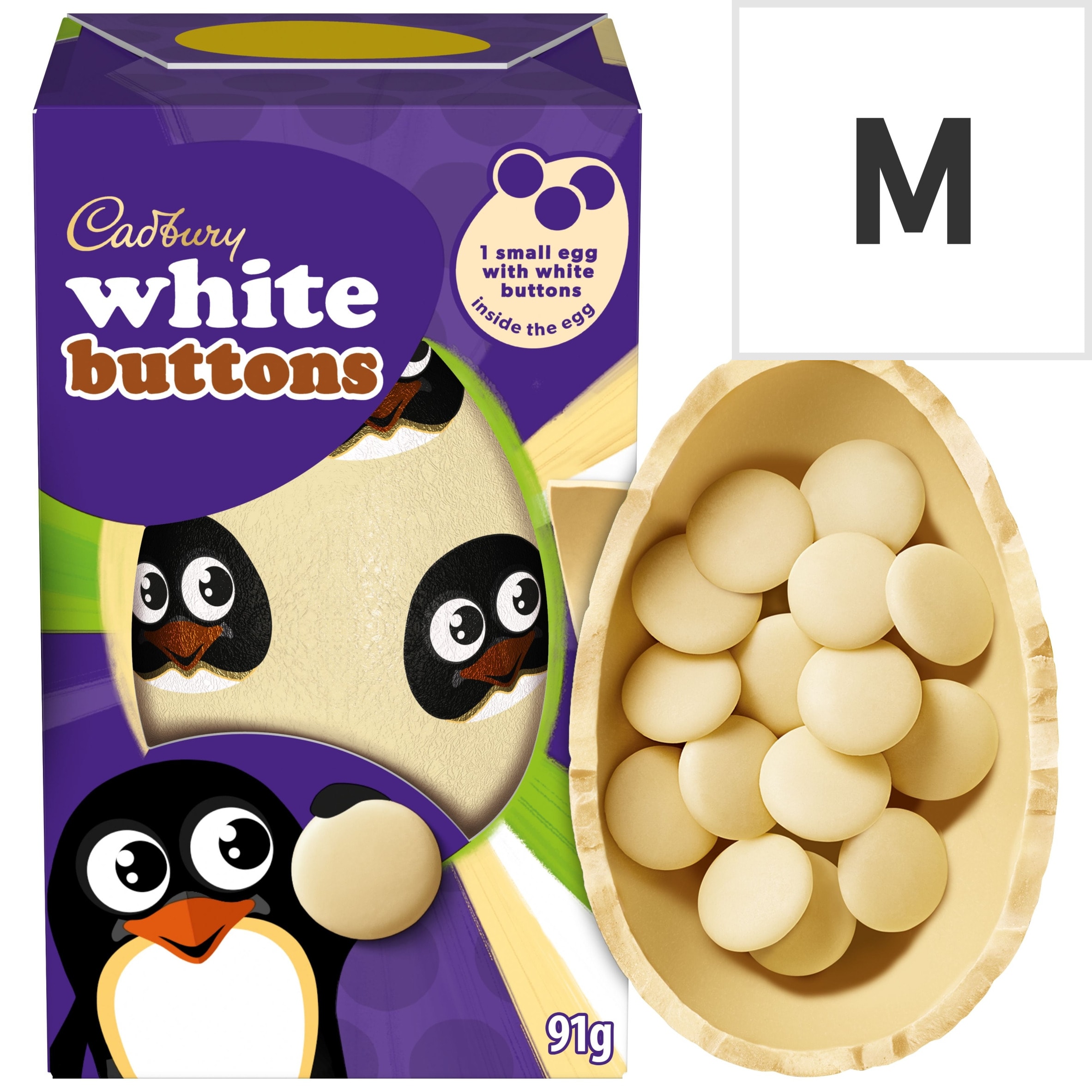 Cadbury White Buttons Shell Egg 91g