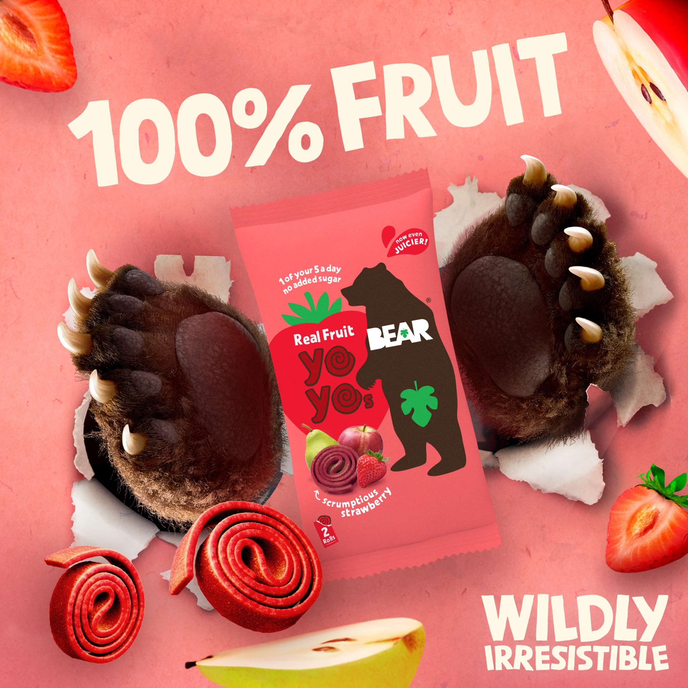 BEAR Fruit Yoyos Strawberry Sharing Box 12 x 10g thumbnail 2