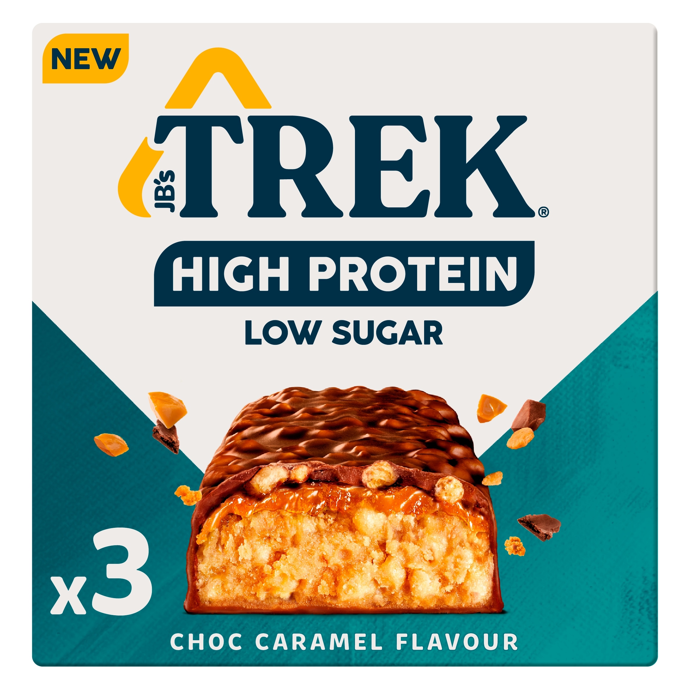 TREK High Protein Low Sugar Choc Caramel Protein Bars Multipack