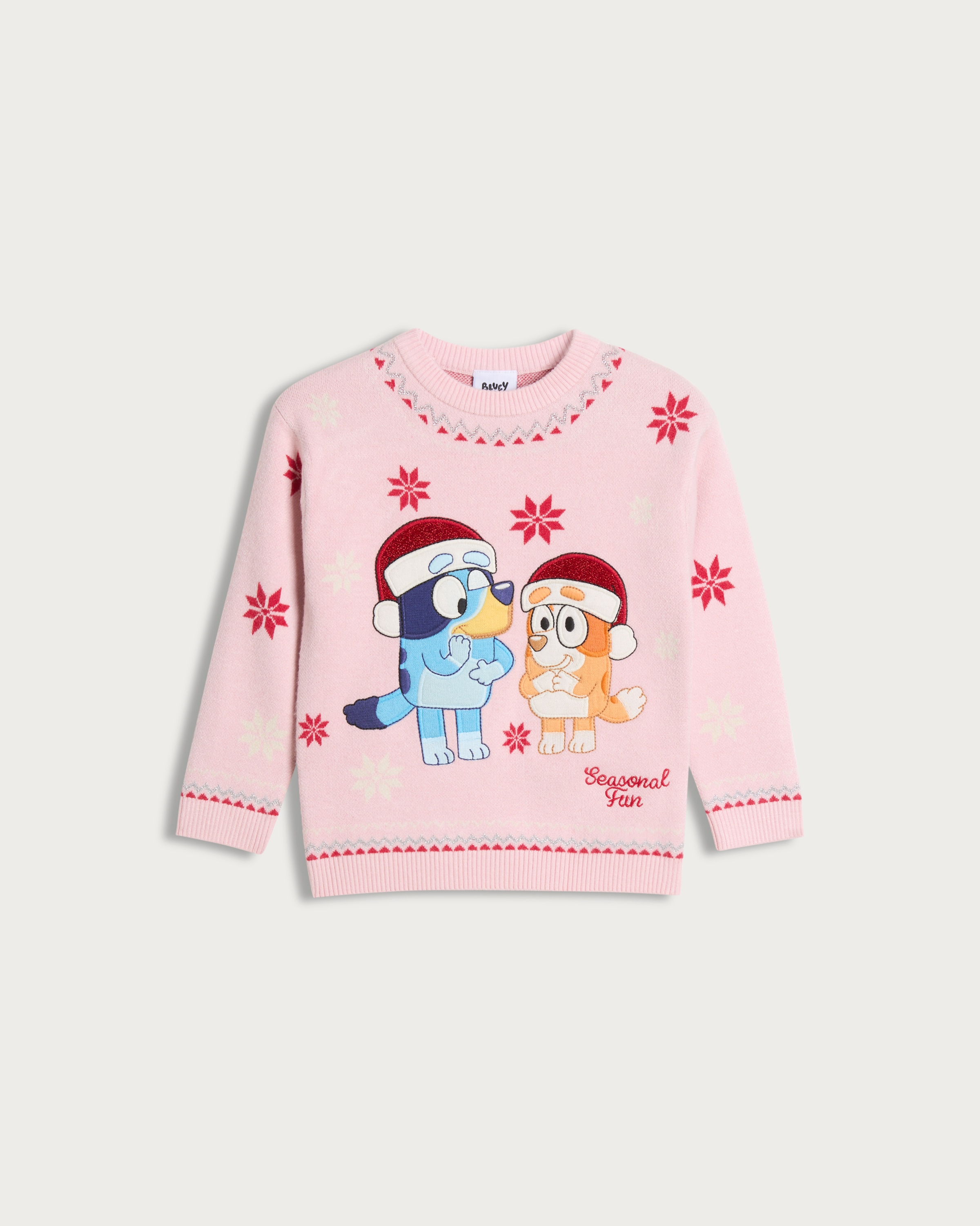 Bluey Seasonal Fun Print Knitted Jumper in Pink thumbnail 4