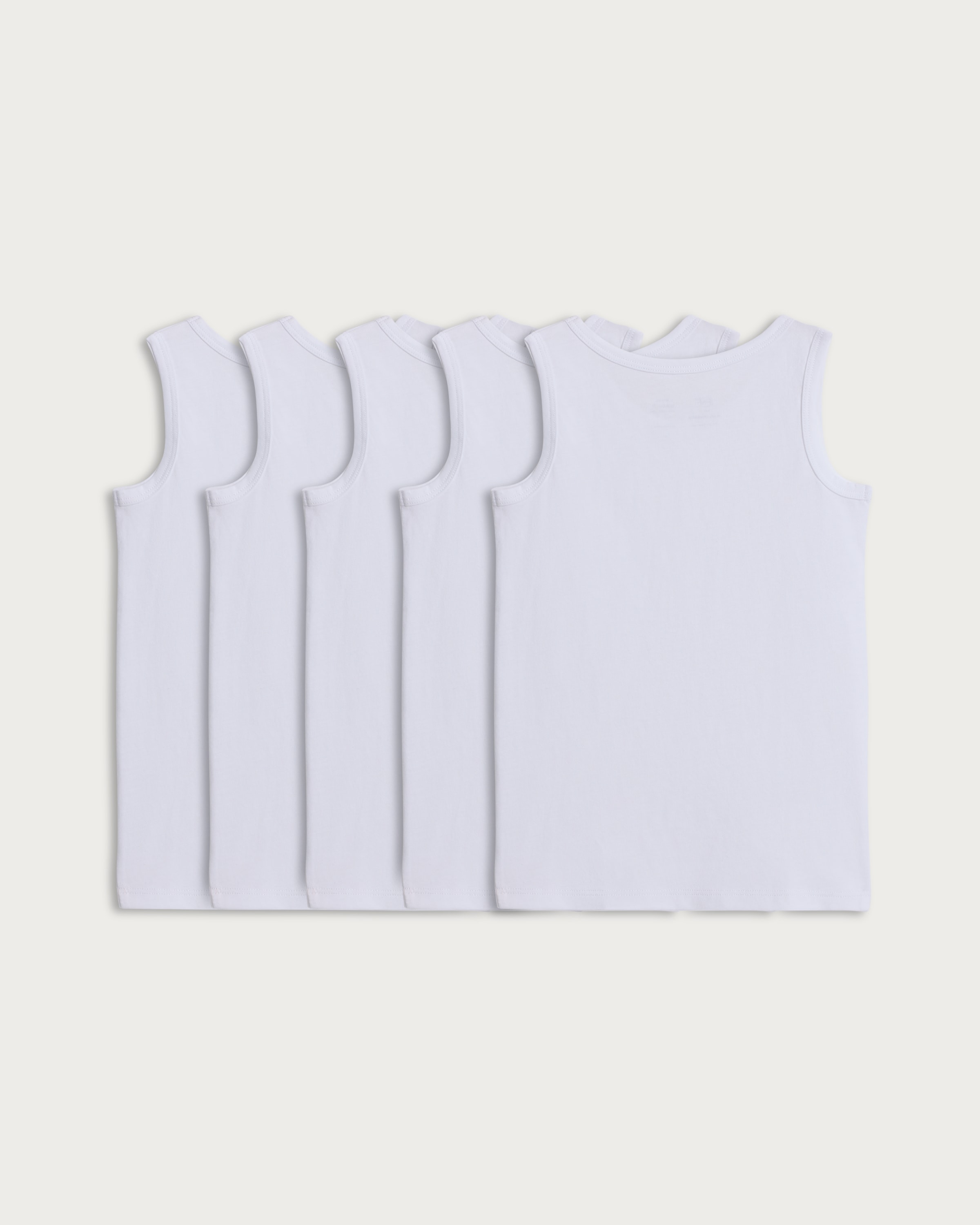F&F School Boys 5-Pack Pure Cotton Vests in White thumbnail 2