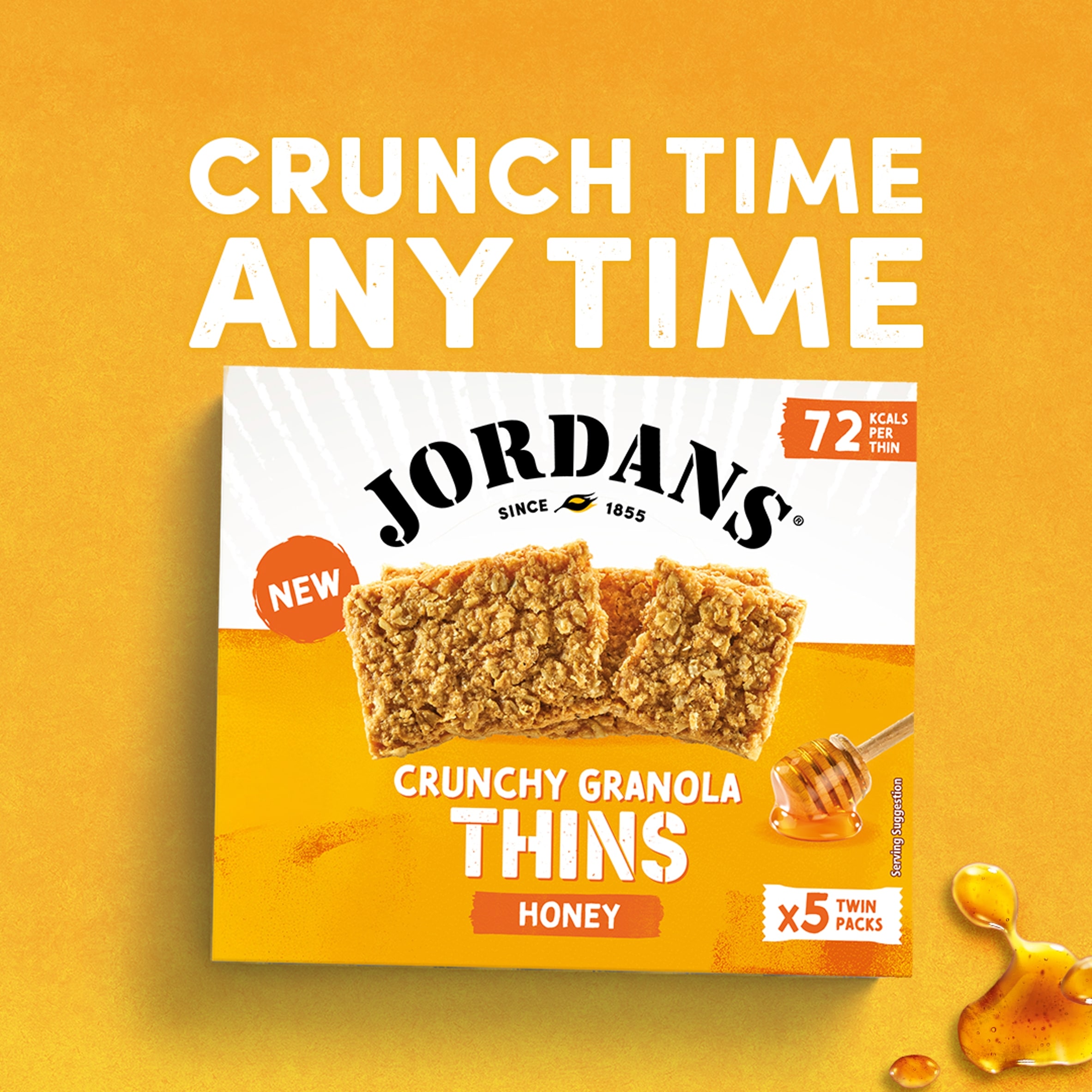 Jordans Crunchy Granola Thins Honey 5 x 32g thumbnail 2
