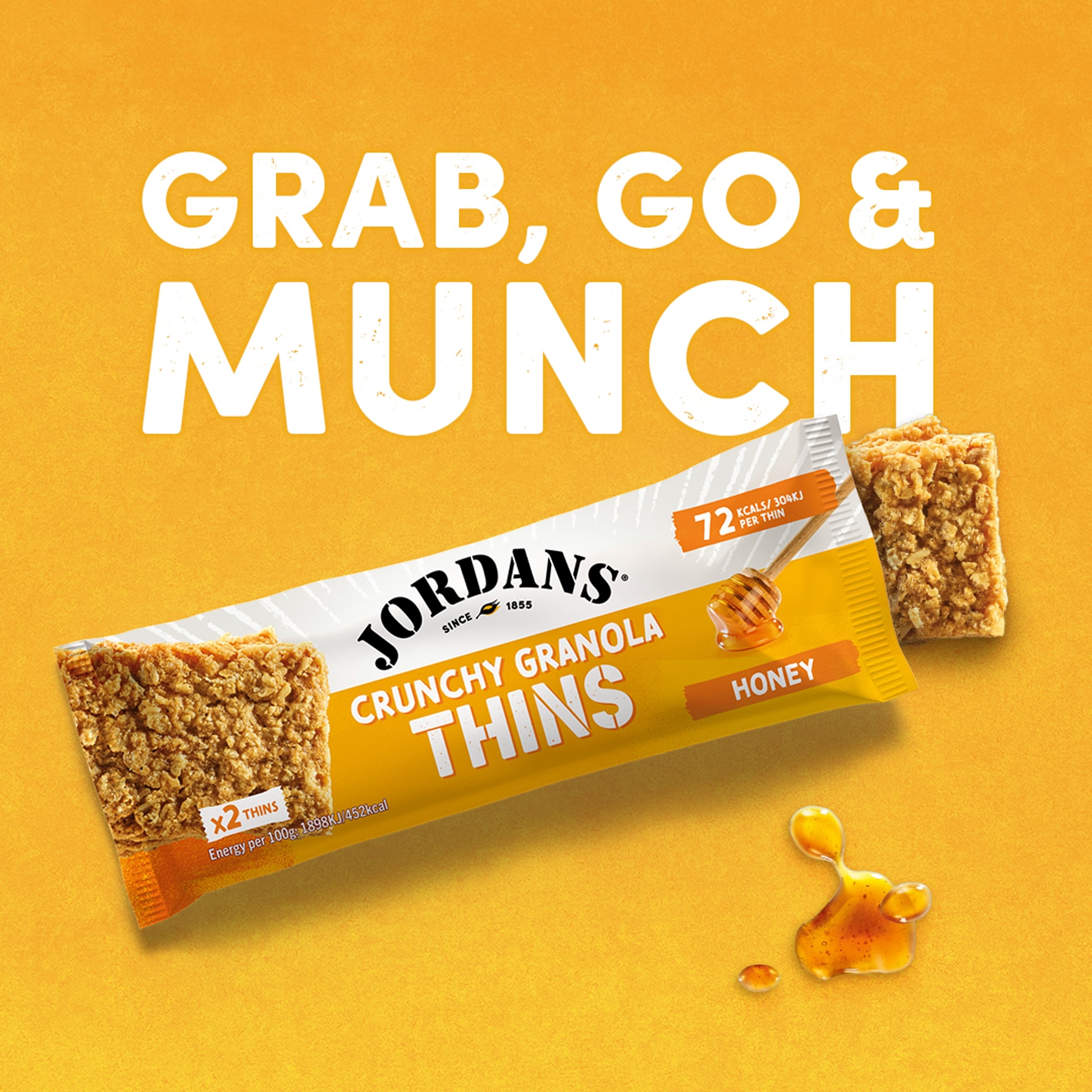 Jordans Crunchy Granola Thins Honey 5 x 32g thumbnail 3