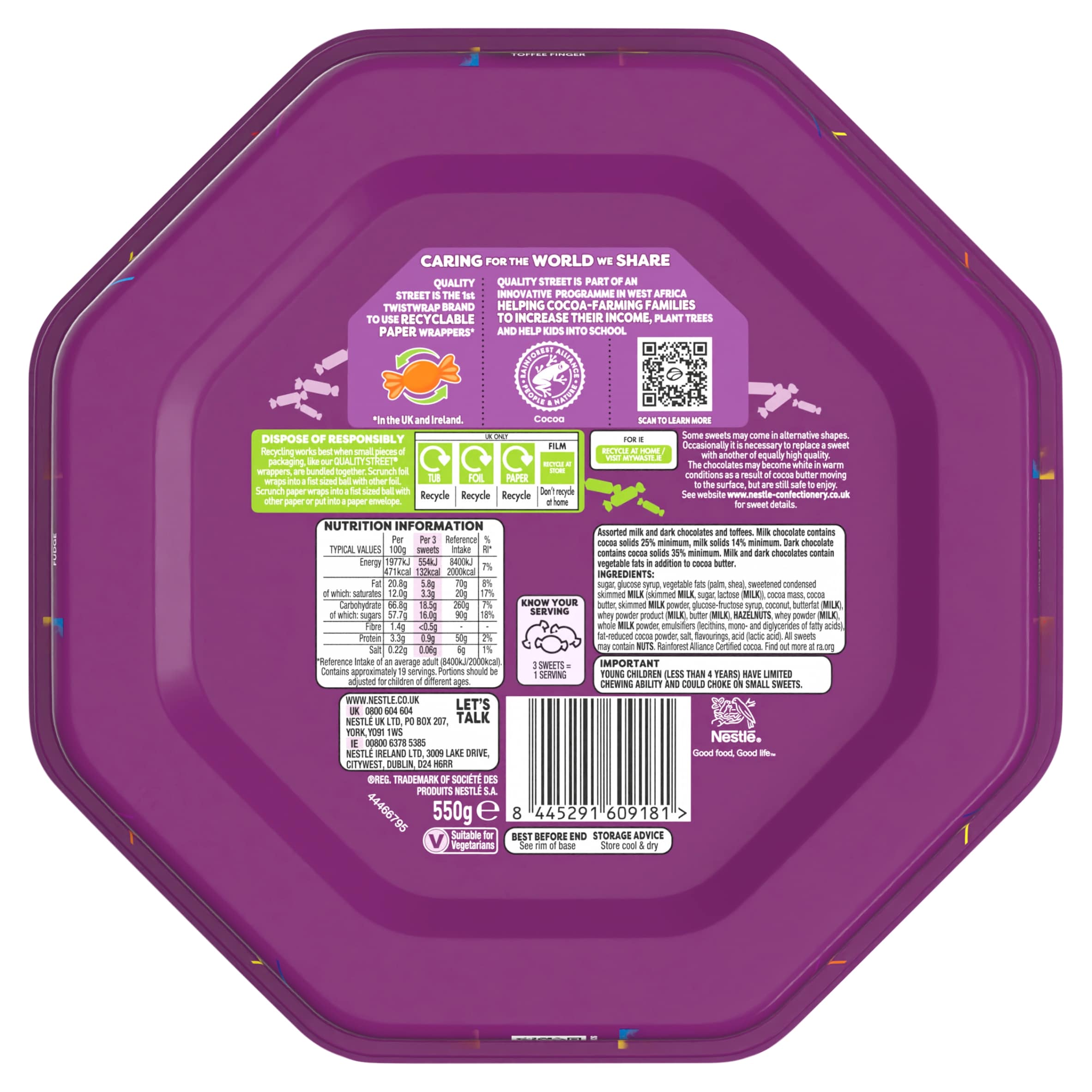Quality Street Chocolate Tub 550g thumbnail 3