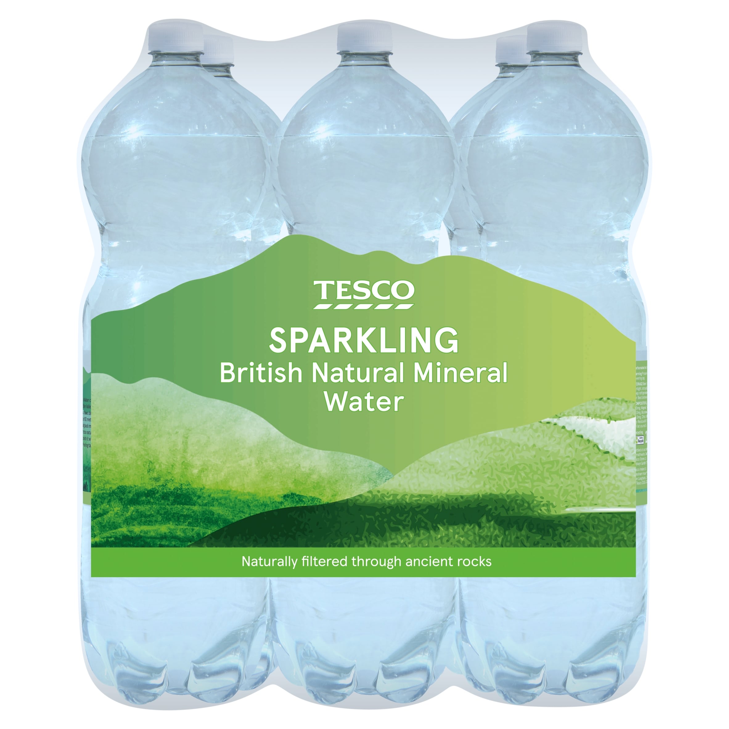 Tesco British Natural Mineral Water Sparkling 6x2L