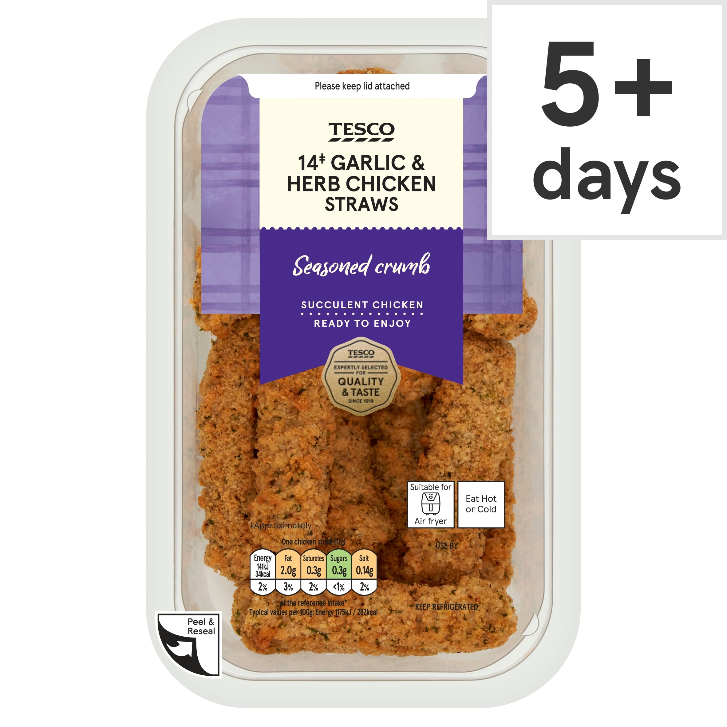 Tesco 14 Garlic and Herb Chicken Straws 161g