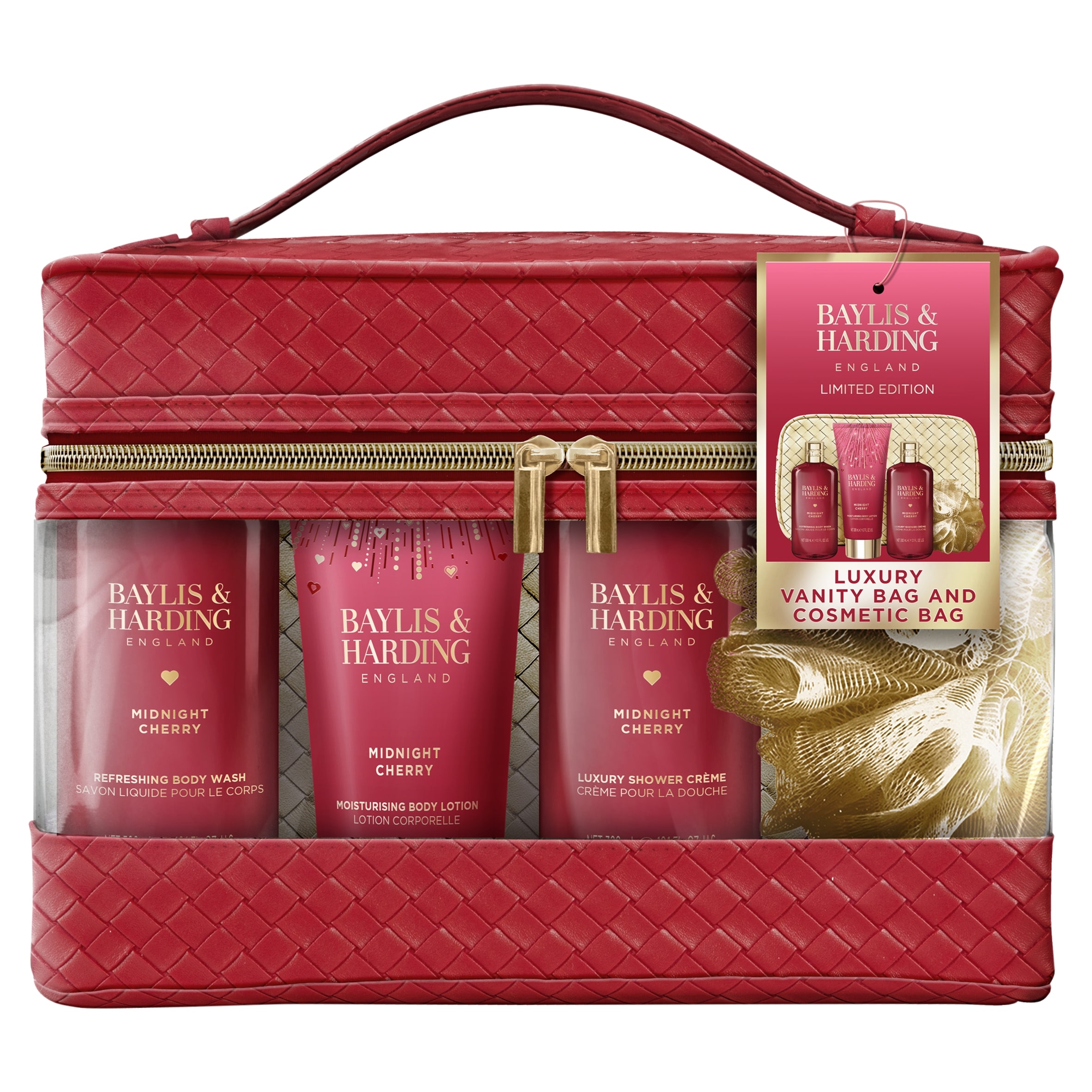 BAYLIS & HARDING Midnight Cherry Luxury Vanity Bag Gift