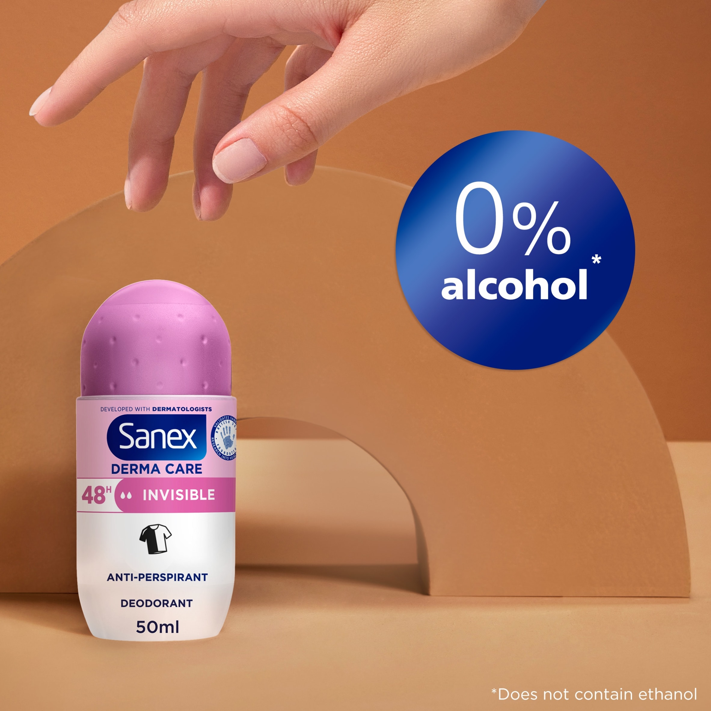 Sanex Derma Care Invisible 48h Antiperspirant Roll-On Deodorant 50ml thumbnail 4