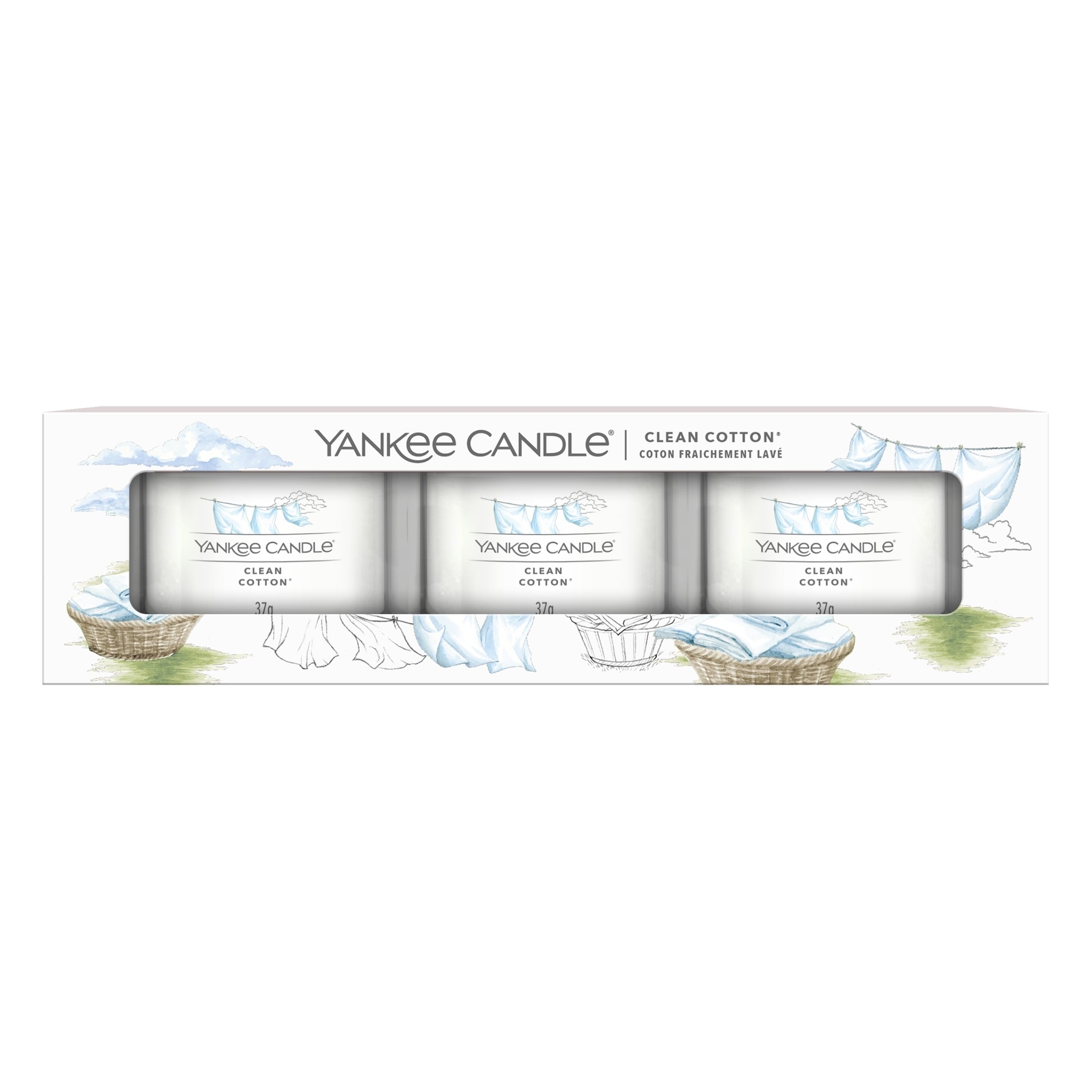 Yankee Candle Signature Clean Cotton Mini Filled Votive 3 x 37g