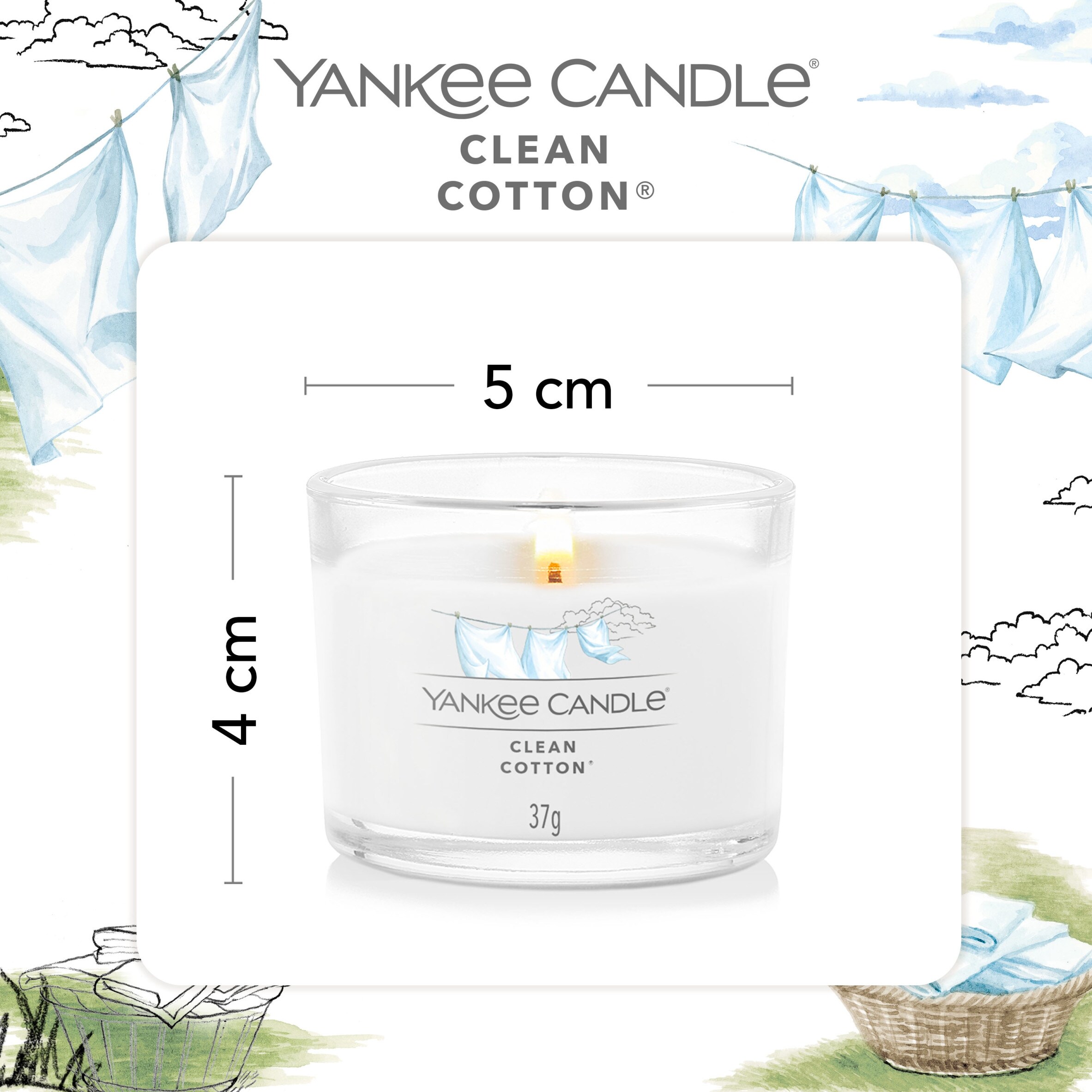 Yankee Candle Signature Clean Cotton Mini Filled Votive 3 x 37g thumbnail 3