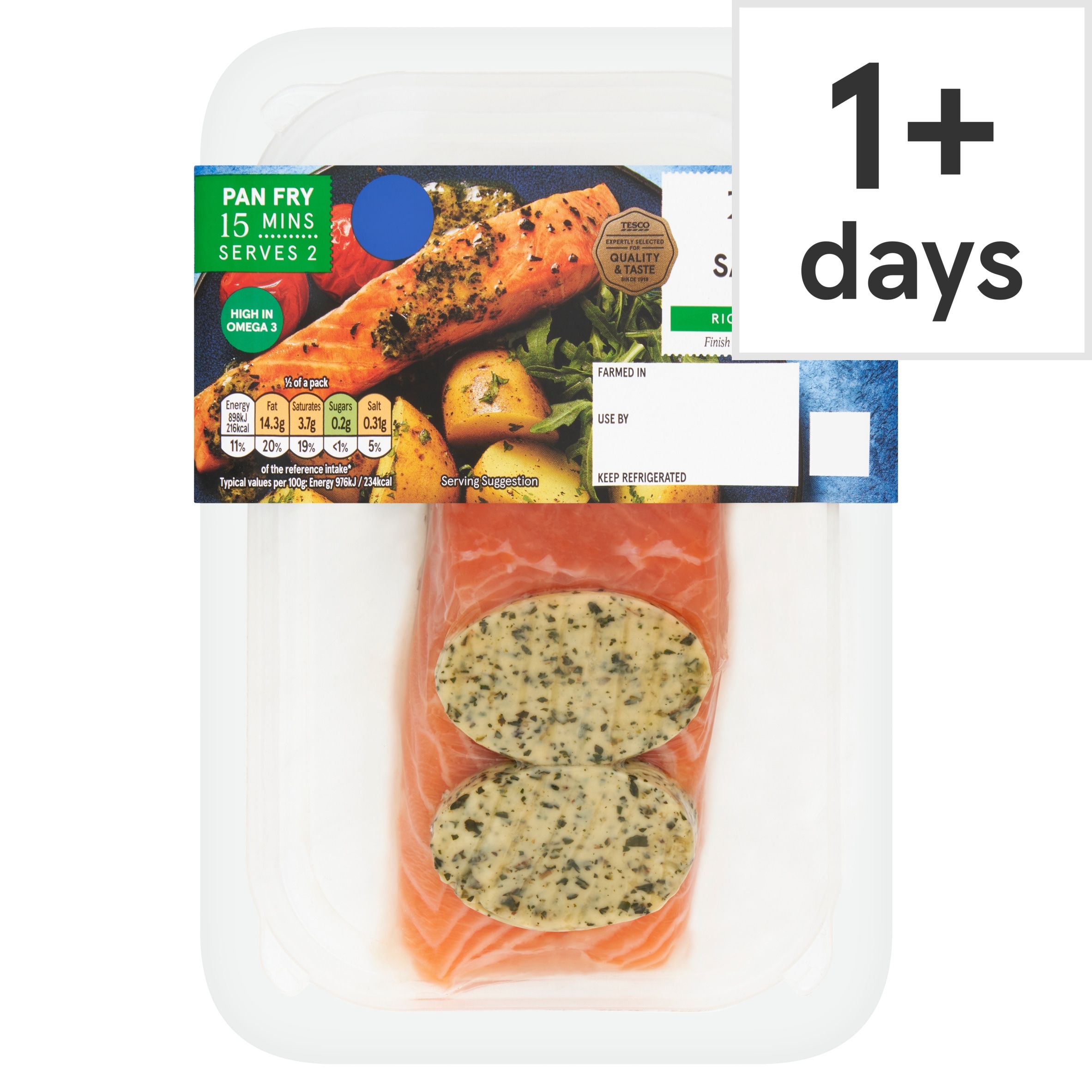 Tesco Pesto Salmon Fillets 230G