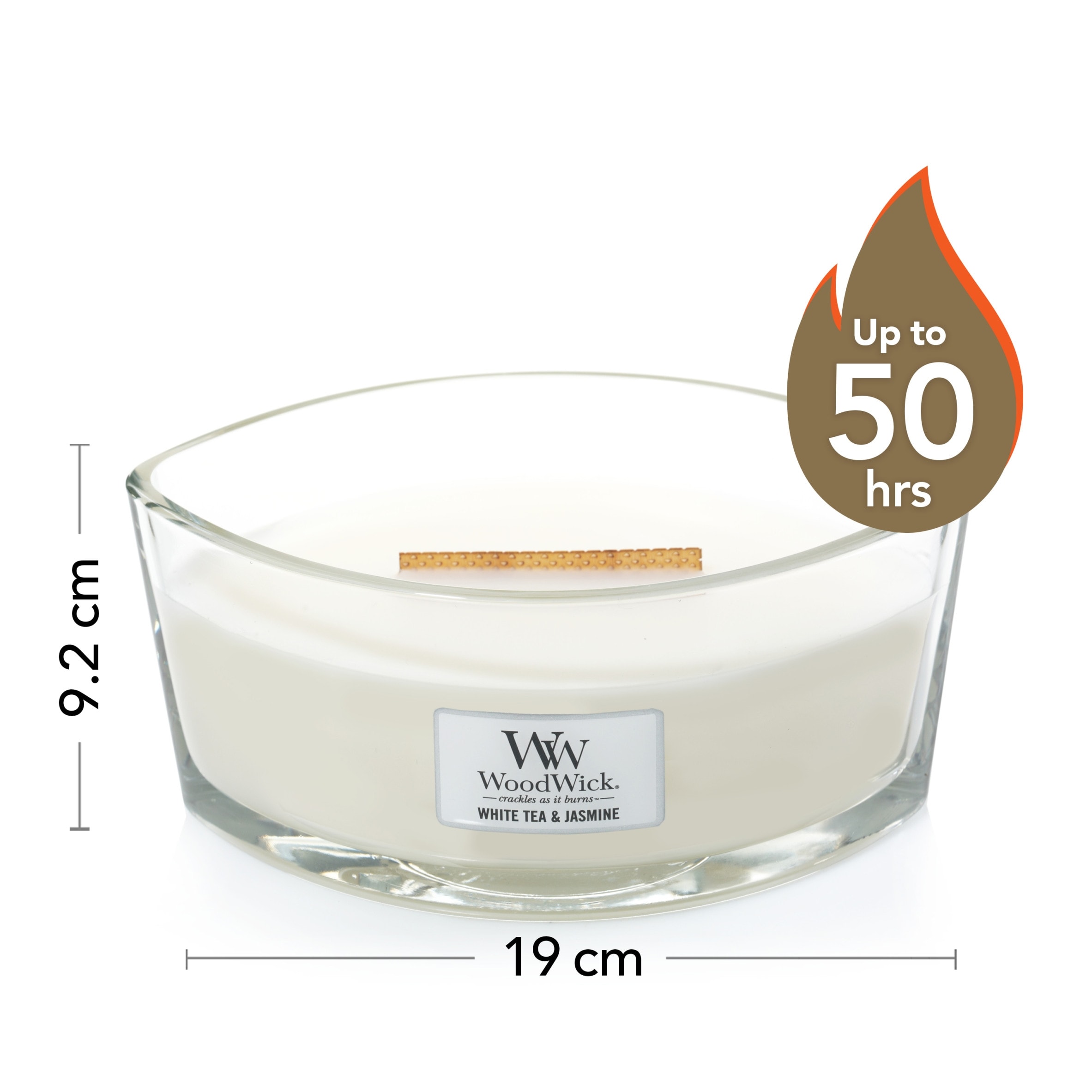 Woodwick White Tea and Jasmine Candle 453.6g thumbnail 2
