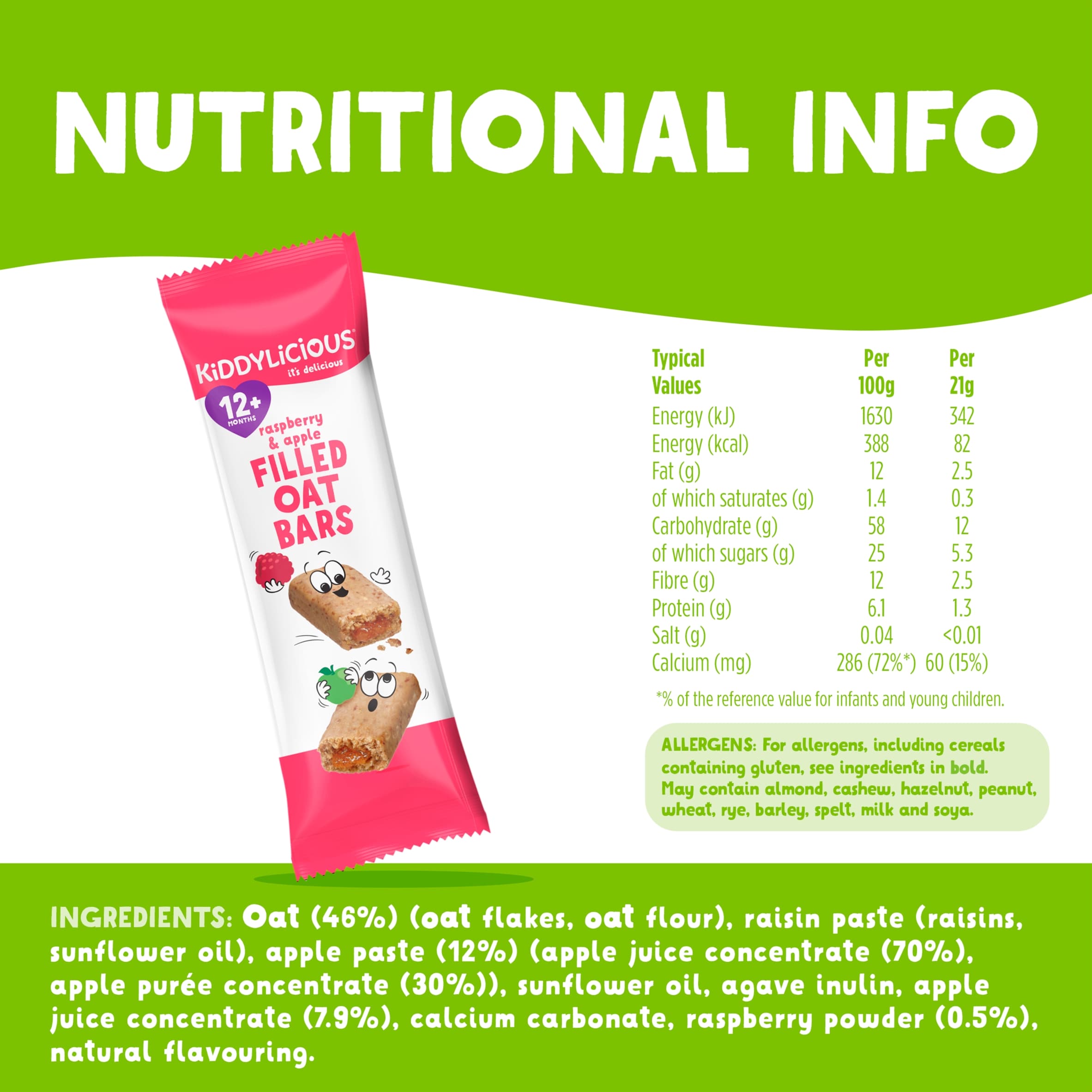 Kiddylicious Raspberry & Apple Oat Bars 5x21g thumbnail 3