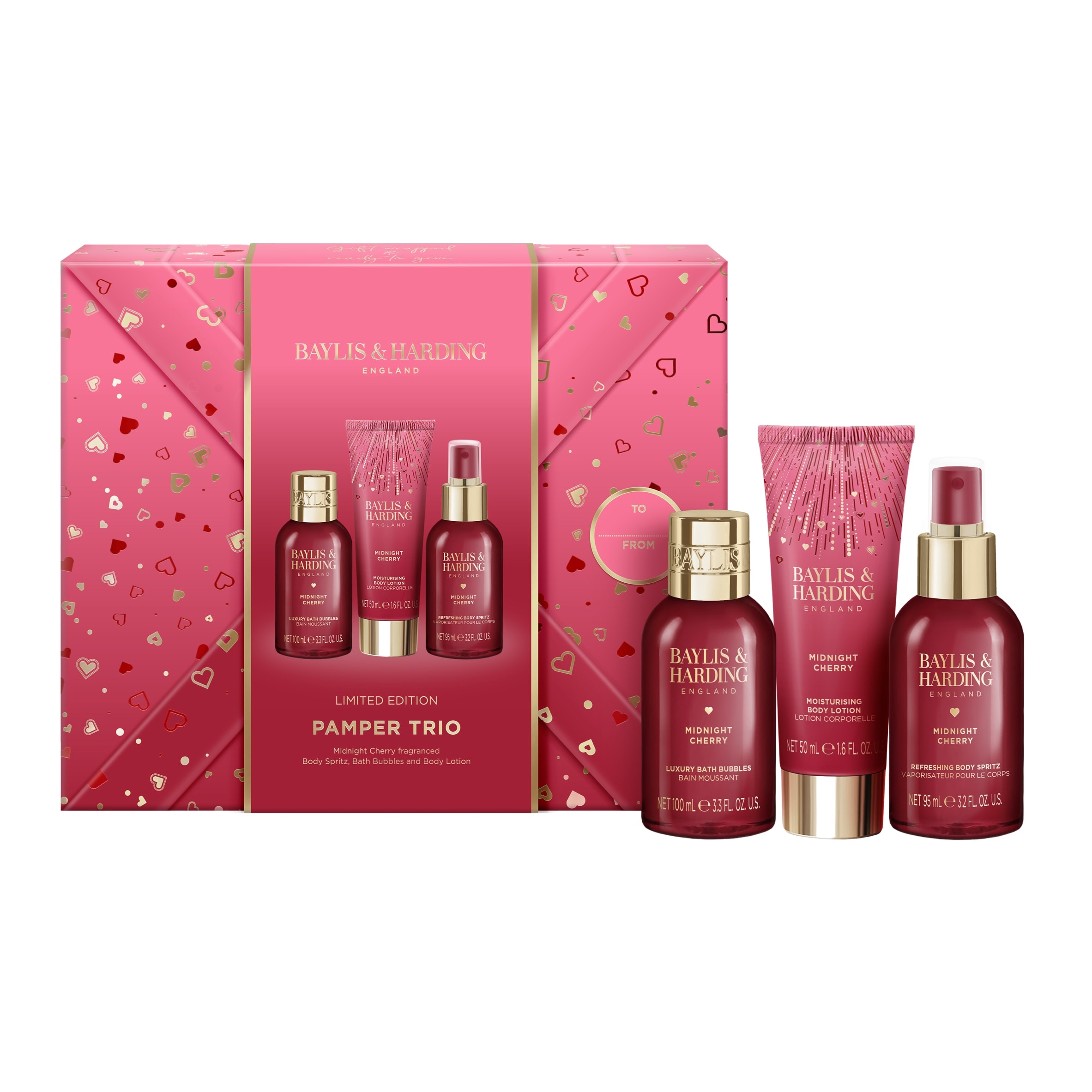 Baylis & Harding Midnight Cherry  Pamper Trio Gift Set thumbnail 2