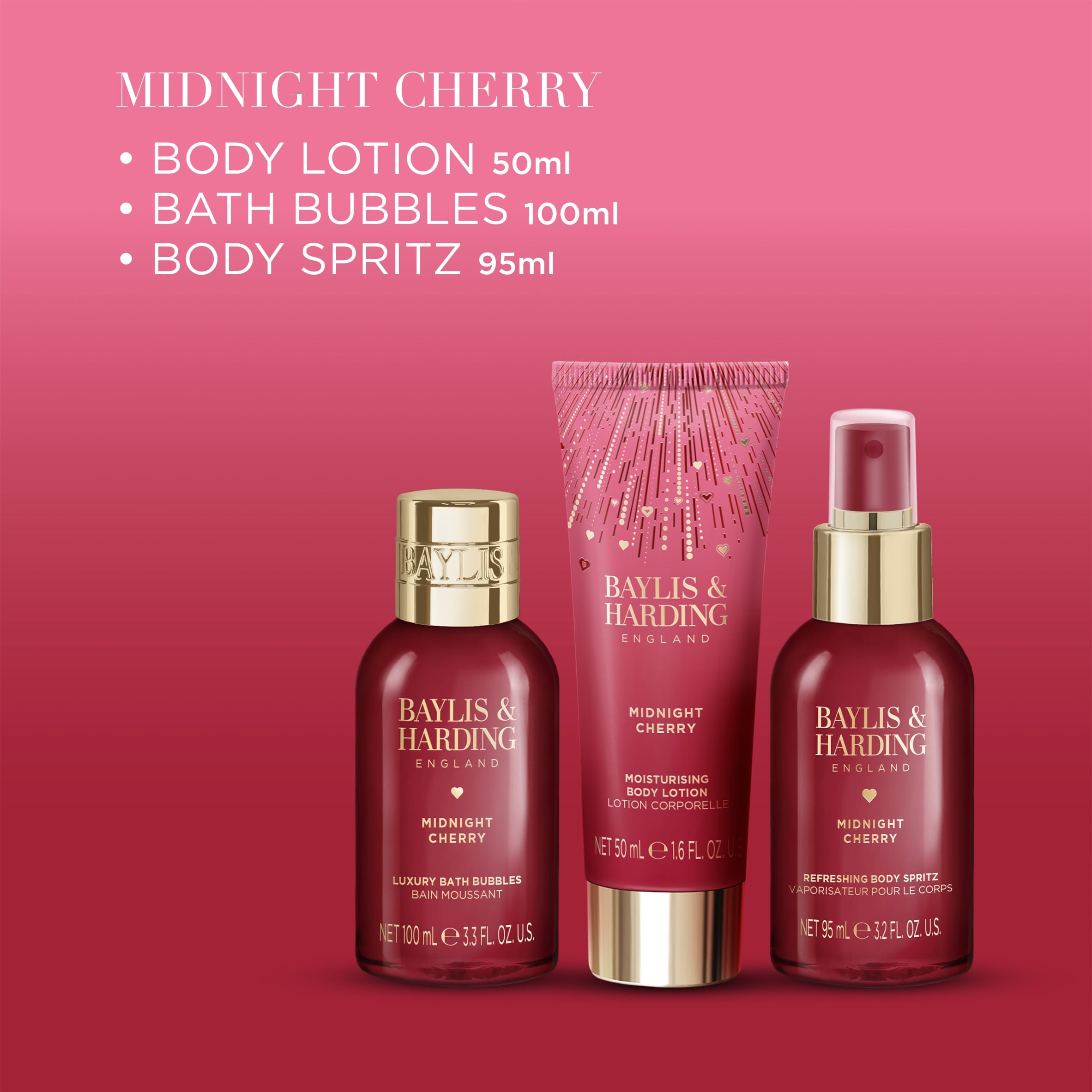 Baylis & Harding Midnight Cherry  Pamper Trio Gift Set thumbnail 3