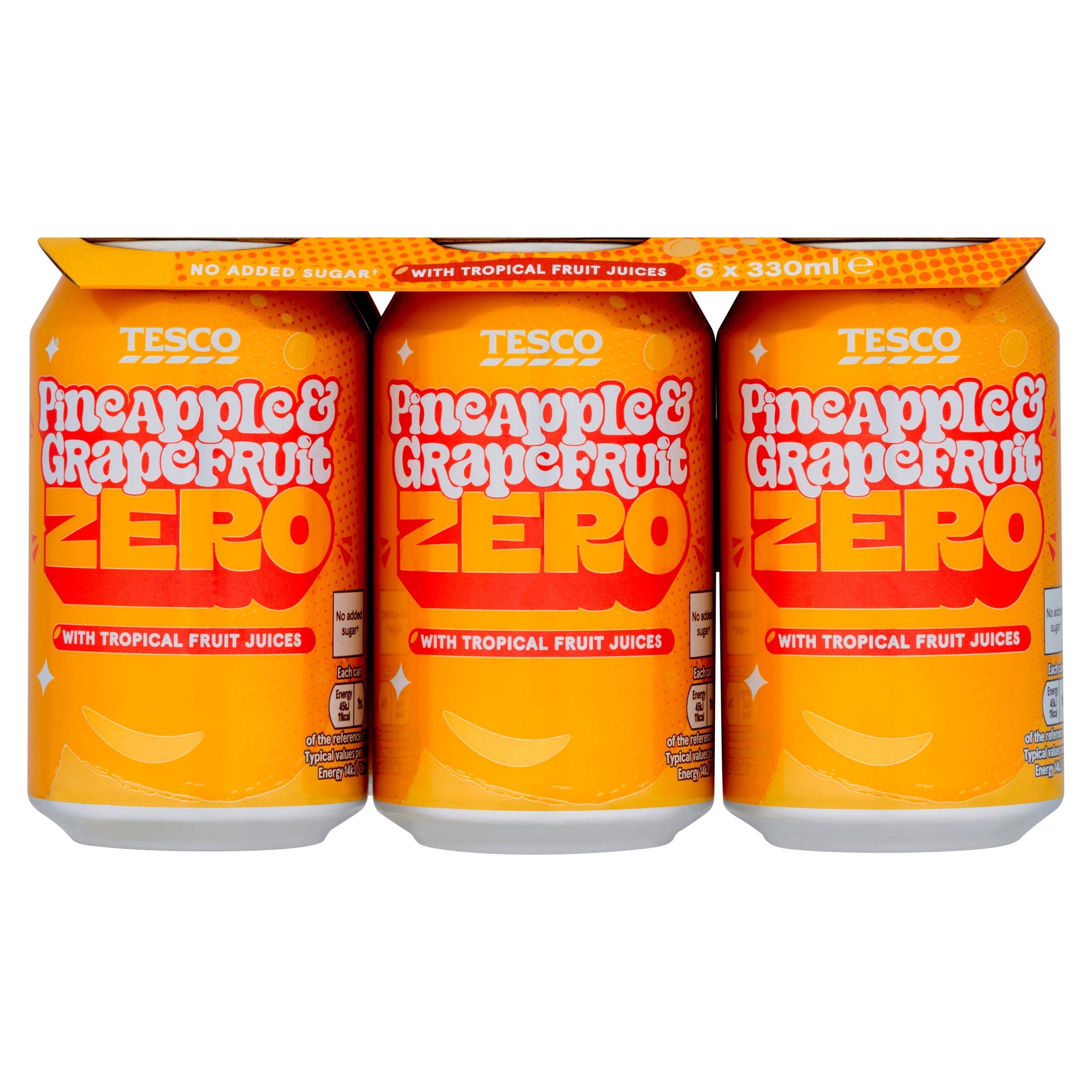 Tesco Pineapple & Grapefruit Zero Cans 6x330ml