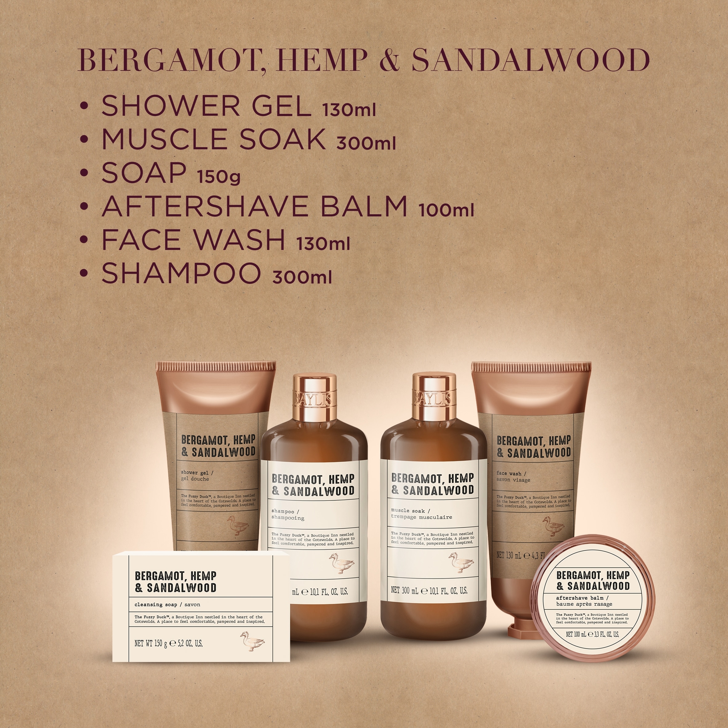 Baylis & Harding The Fuzzy Duck Bergamot, Hemp & Sandalwood Men's Ultimate Wash Kit Gift Set thumbnail 3